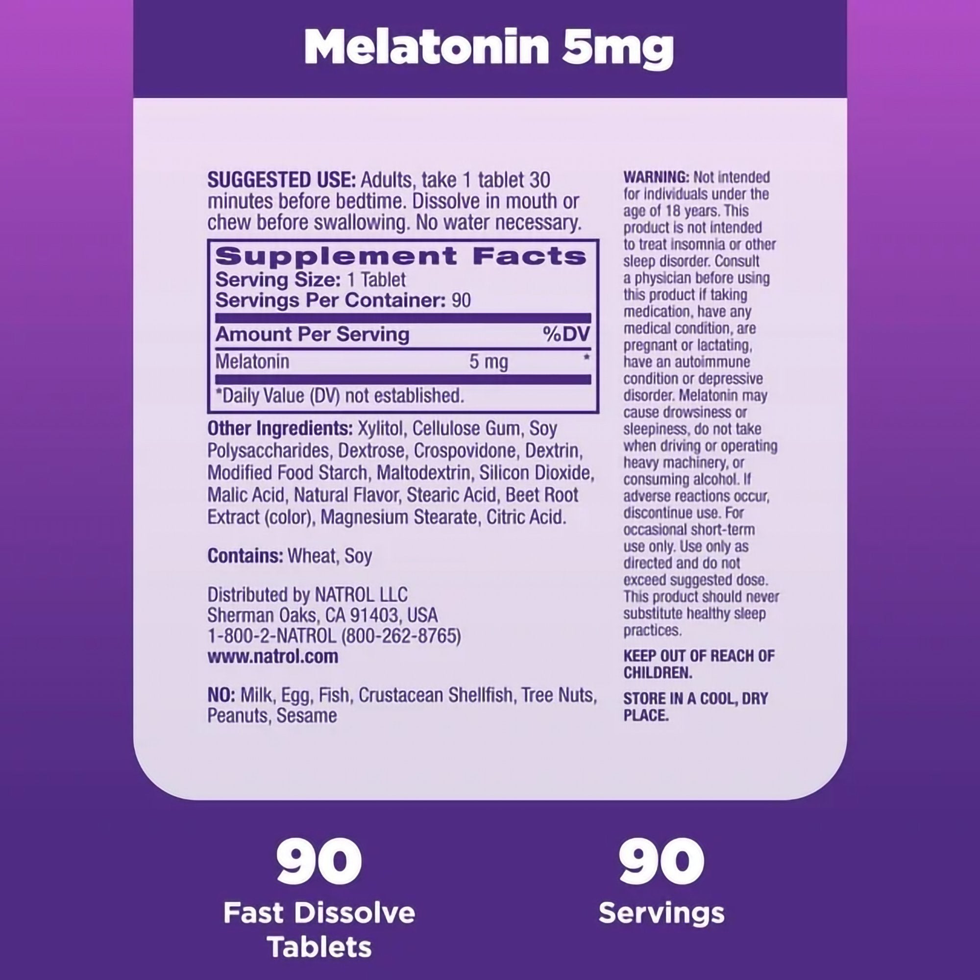 Natural Sleep Aid 90 per Bottle Tablet 5 mg Strength - image 8