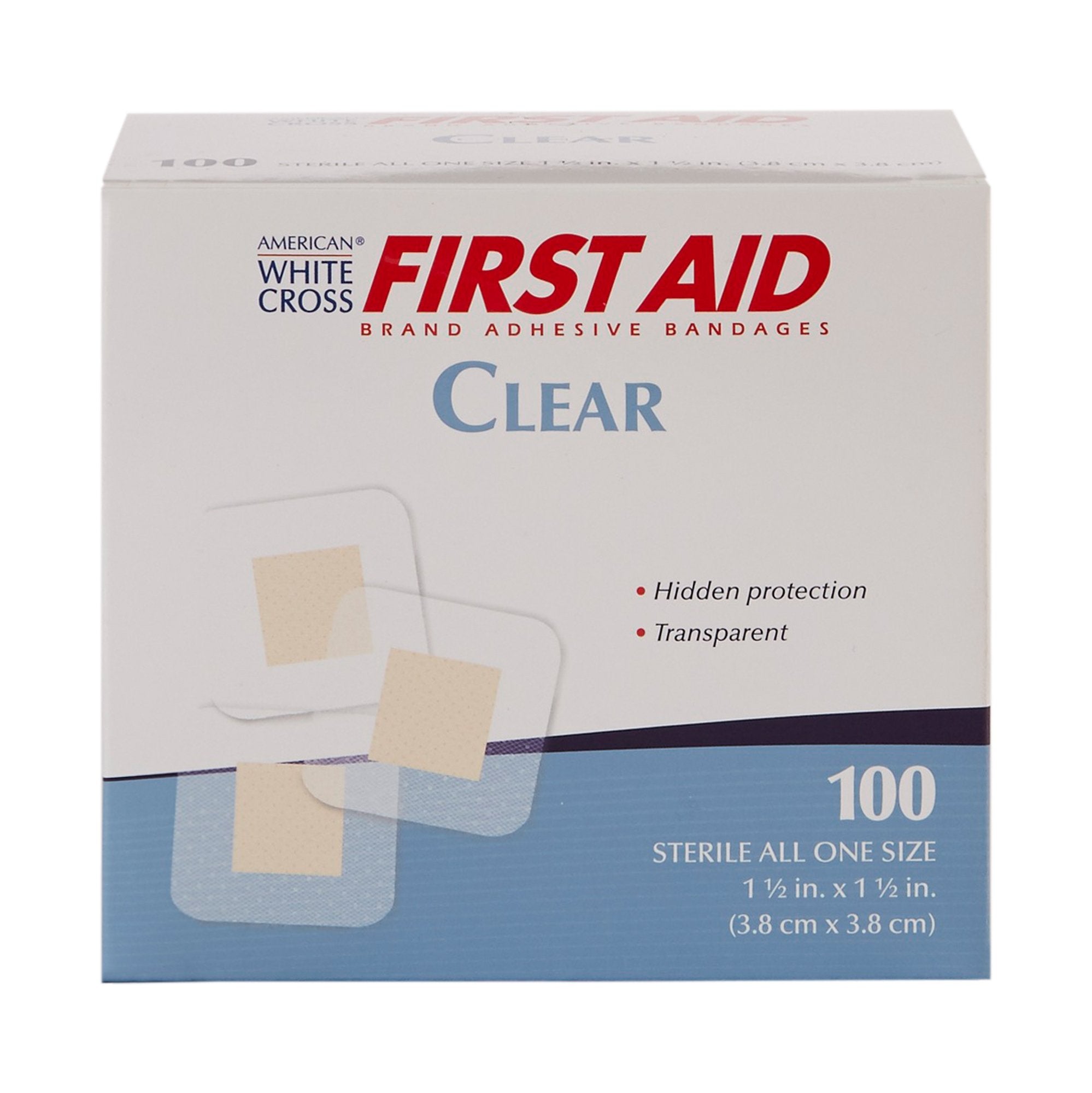 Adhesive Spot Bandage American White Cross® First Aid Plastic Sheer 1-1/2 X 1-1/2 Inch Sterile - image 3