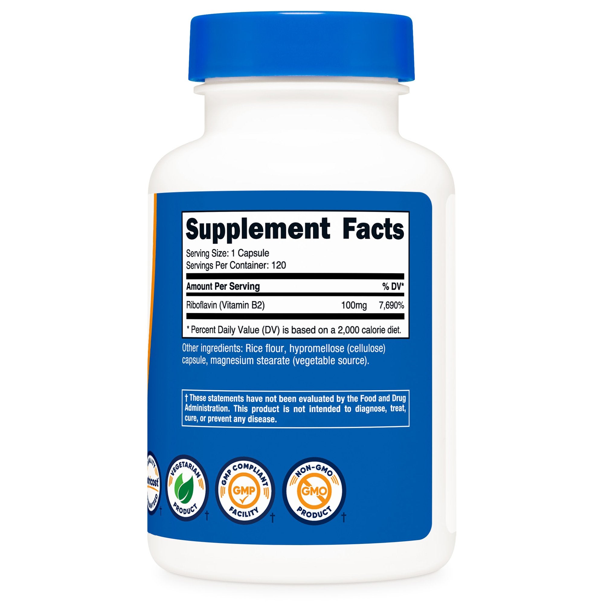 Dietary Supplement nutricost® Vitamin B2 Riboflavin Vitamin B2 100 mg Strength Capsule 120 Per Bottle - image 3