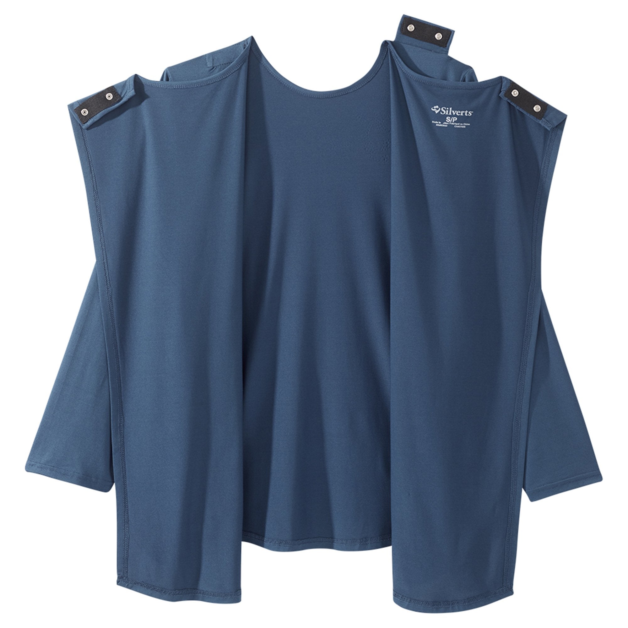 Silverts® Open Back Adaptive Shirt, 2X-Large, Navy Blue (1 Unit)