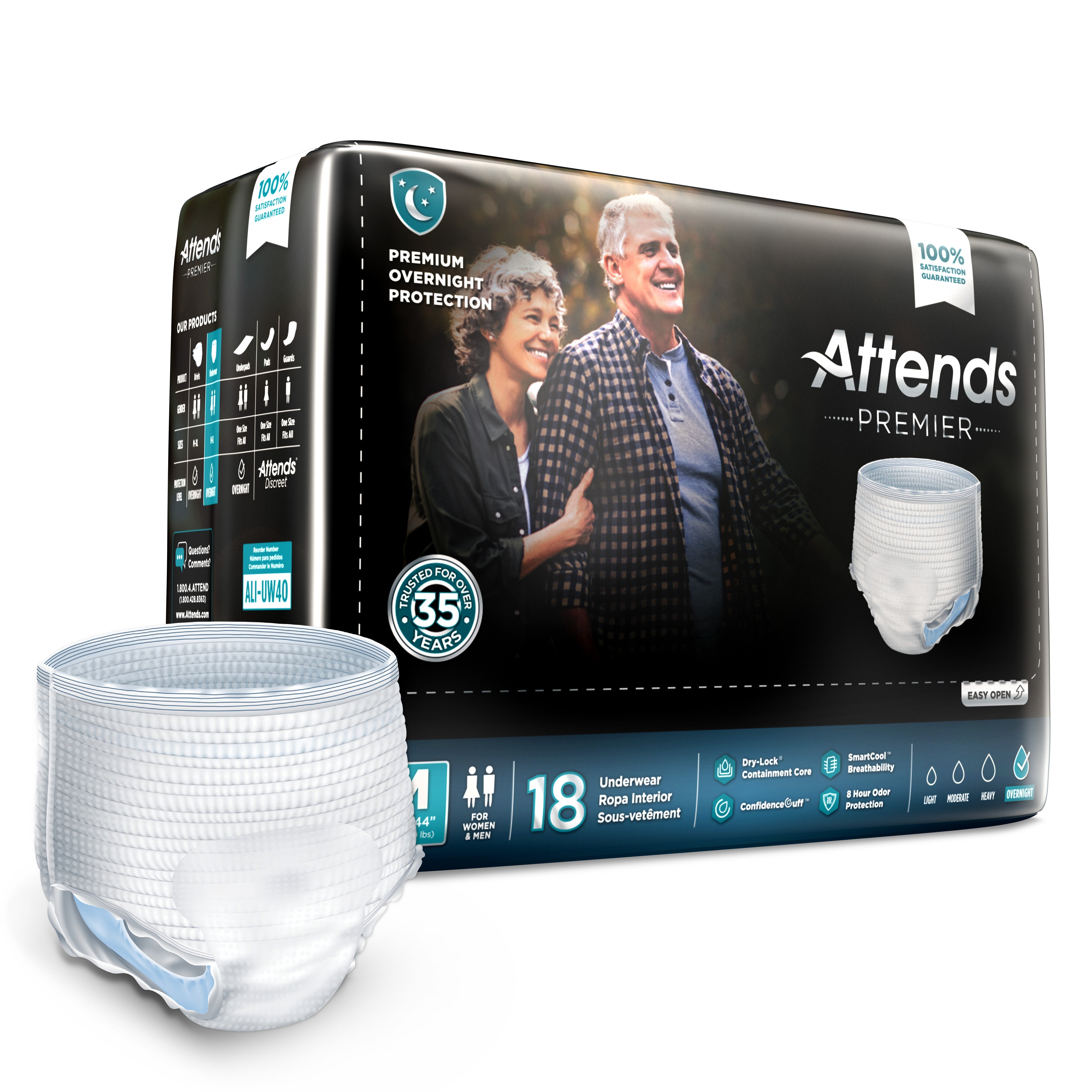 Attends® Premier Underwear Medium - 18 Pack, Ultra Absorbent Adult Diapers