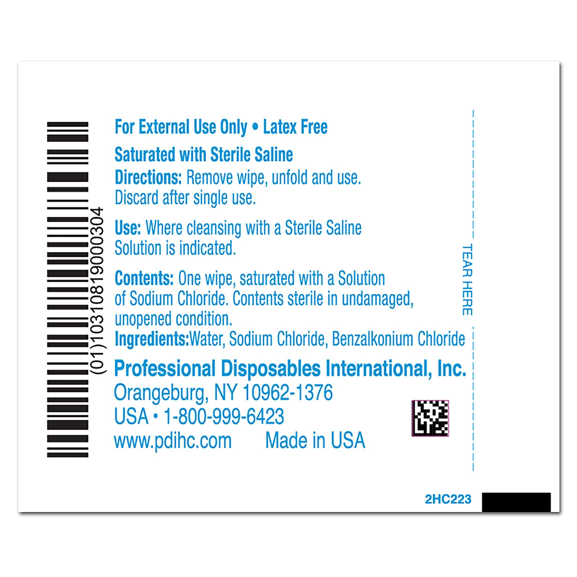 Hygea® Unscented Saline Wipe, Individual Packet (576 Units)