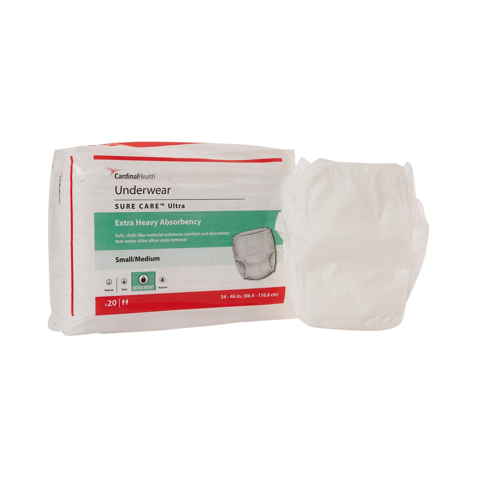 Sure Care™ Ultra Extra Heavy Absorbent Underwear, Medium (20 Units)