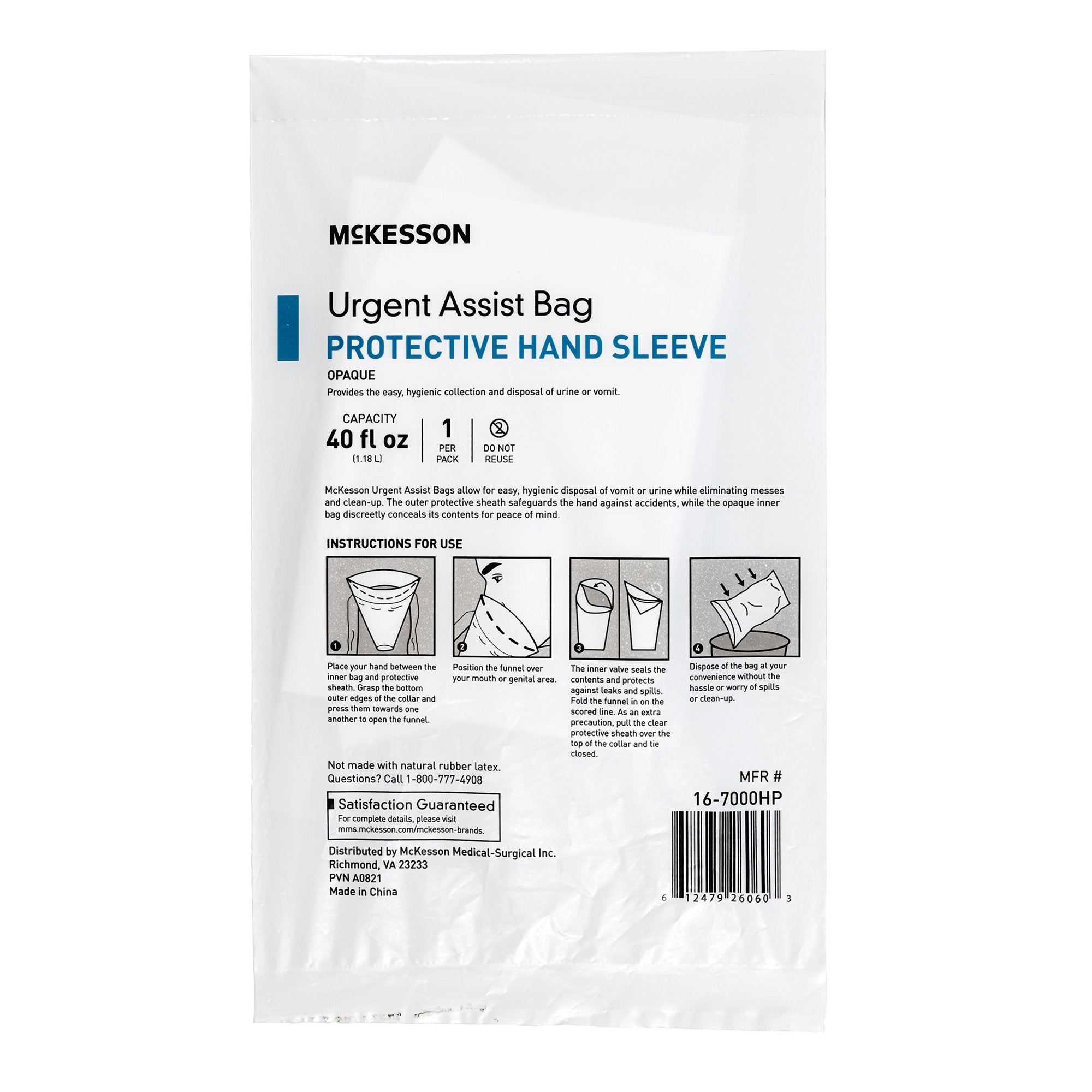 Emesis Bag McKesson 40 oz. White (12 Units)