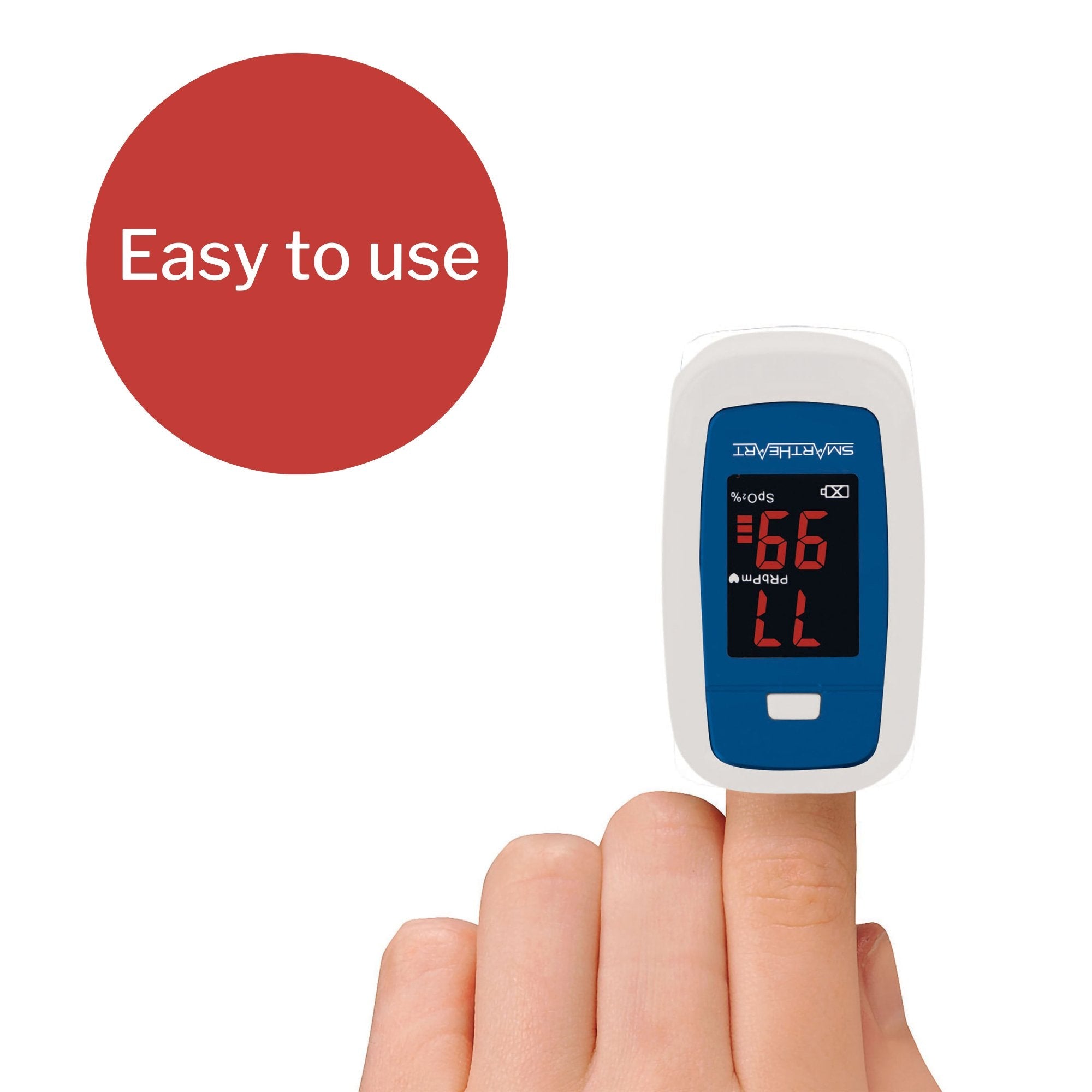 SmartHeart Fingertip Pulse Oximeter for Blood Oxygen Saturation, Economy (1 Unit)