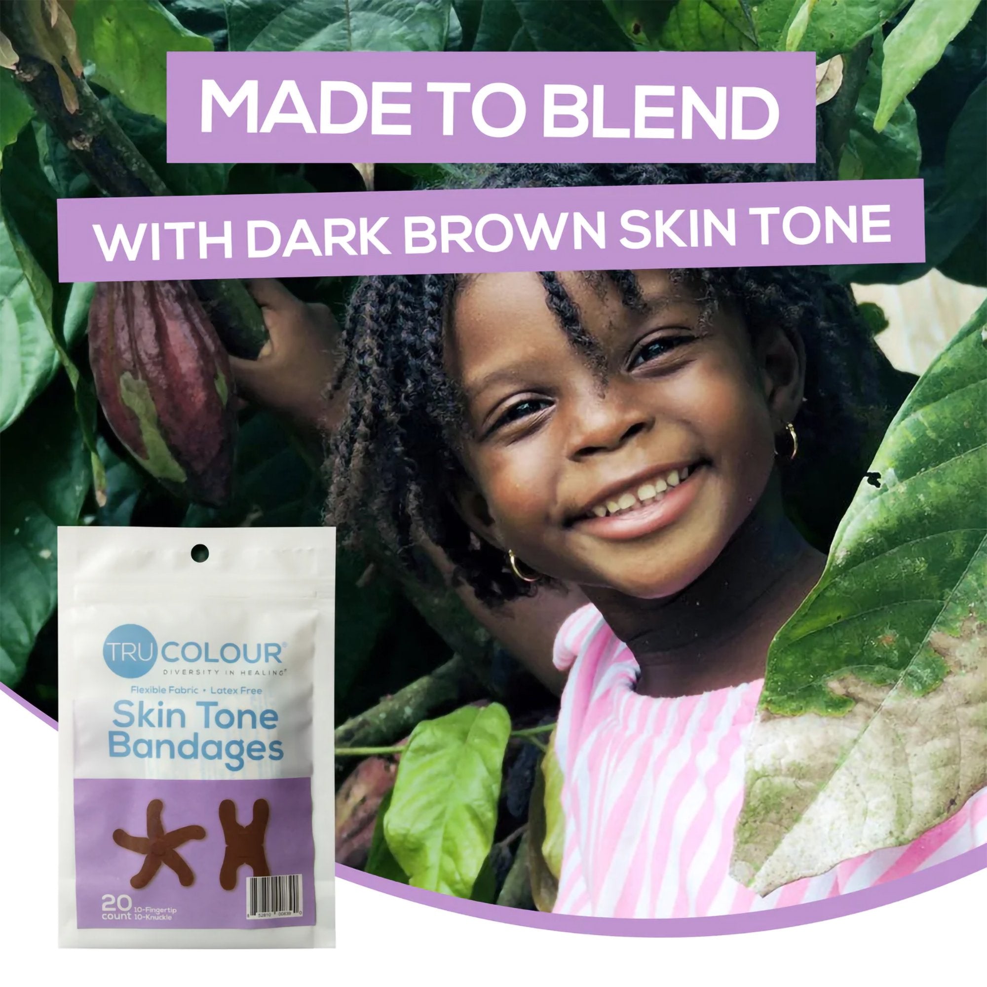 TruColour® Dark Brown Adhesive Strip, Knuckle / Fingertip (20 Units)