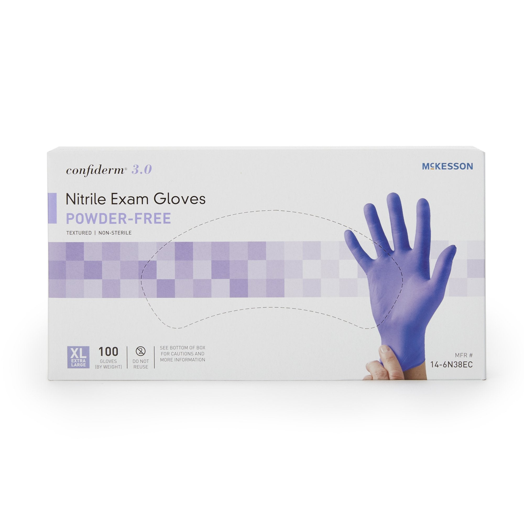 McKesson Confiderm® 3.0 Nitrile Exam Glove, Extra Large, Blue (100 Units)