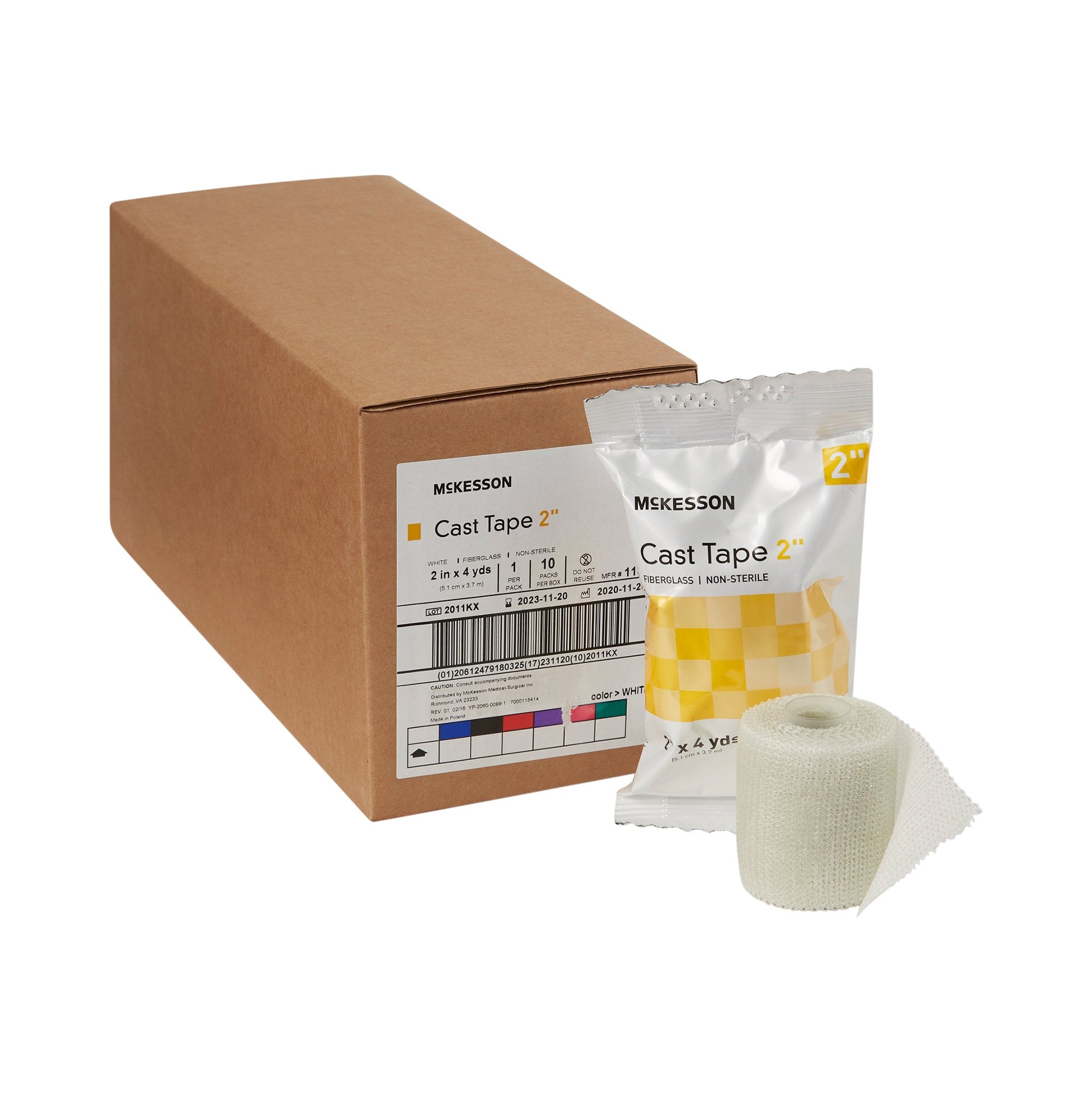 McKesson White Cast Tape, 2 Inch x 4 Yard (10 Units)