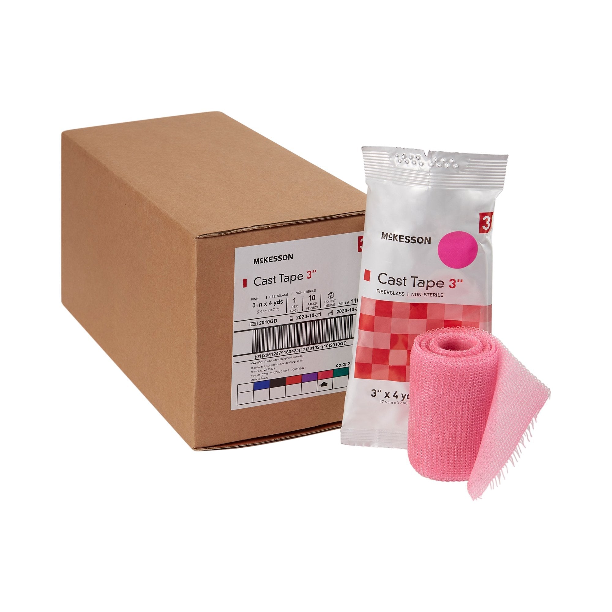 McKesson Pink Cast Tape, 3 Inch x 4 Yard (10 Units)