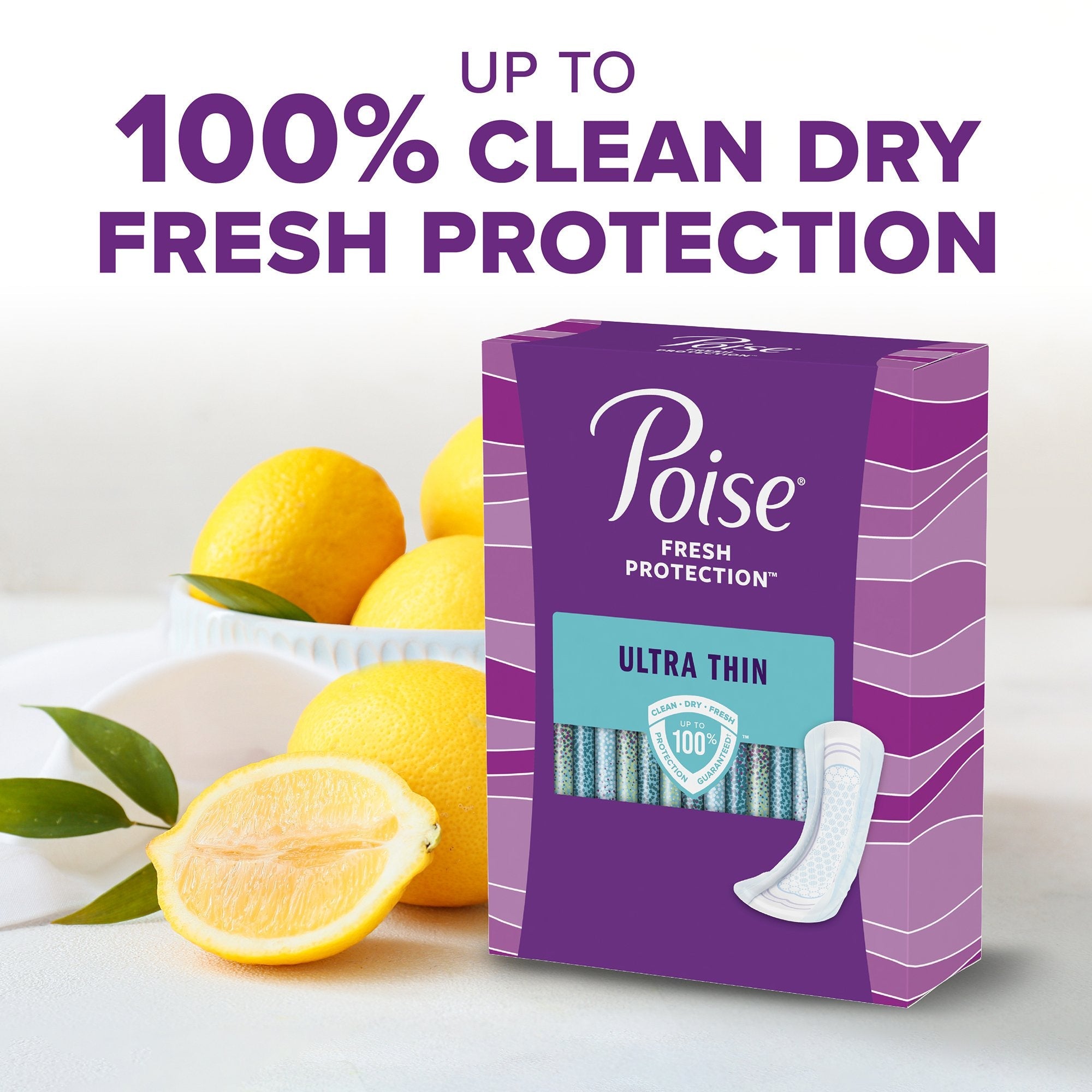 Poise® Fresh Protection™ Ultra Thin Pads, Maximum Long (36 Units)