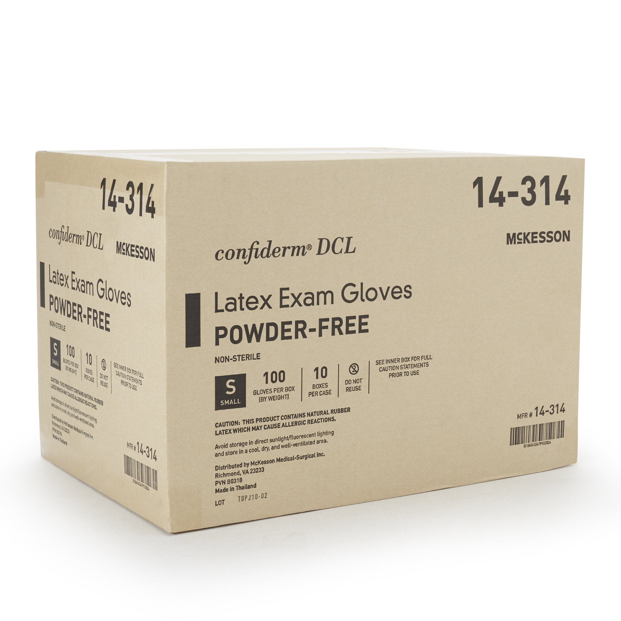 McKesson Confiderm® Latex Exam Glove, Small, Ivory (100 Units)