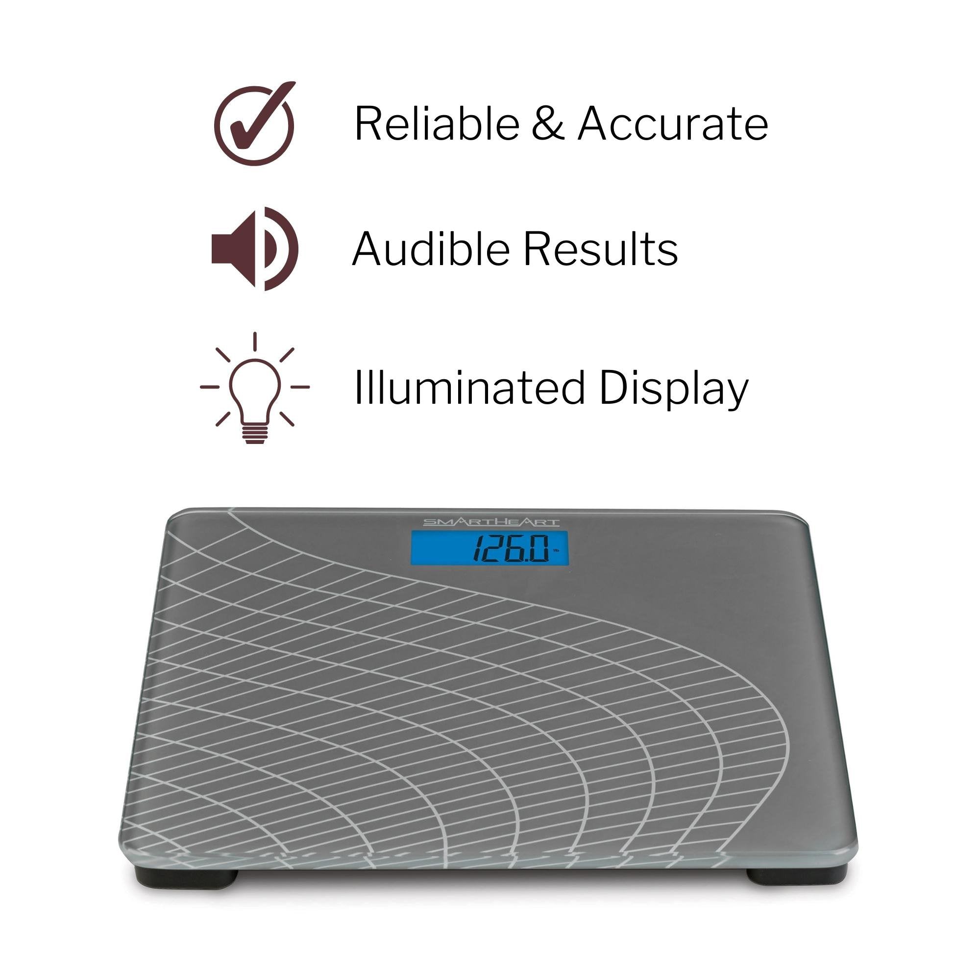 SmartHeart Talking Scale, Digital Bathroom Scale, 438 lbs Capacity (4 Units)