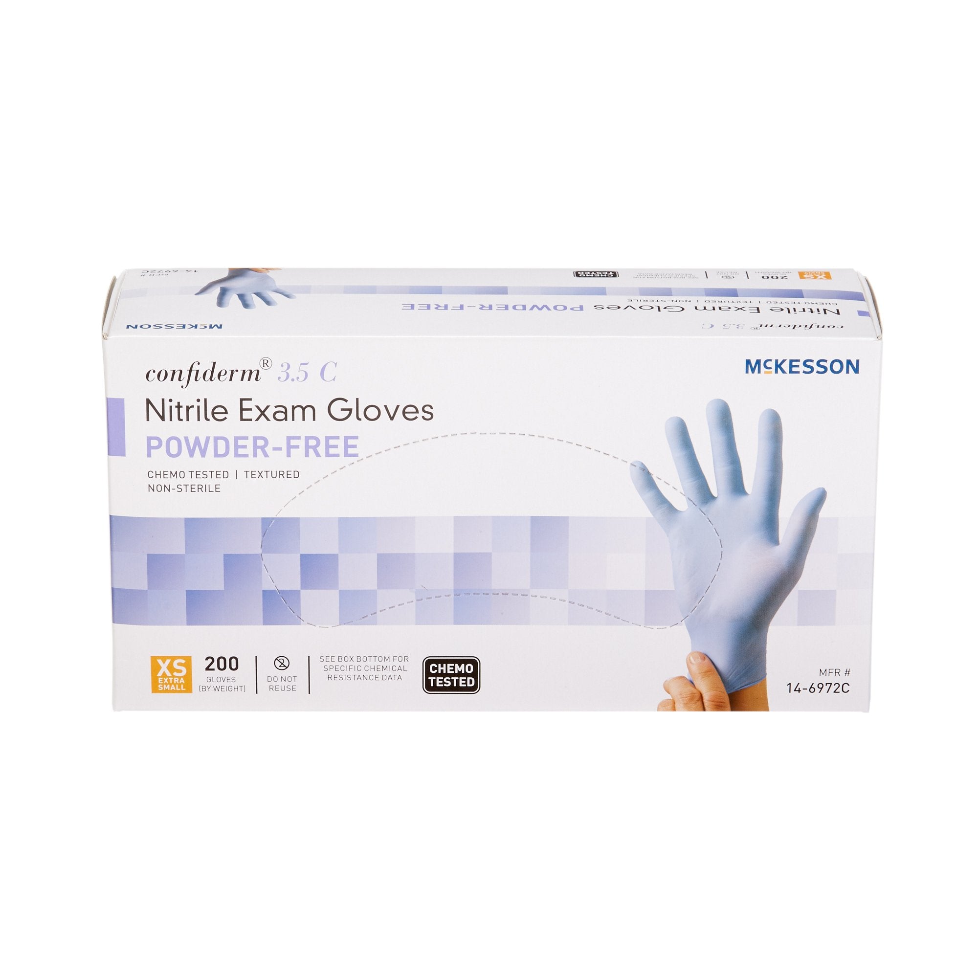 McKesson Confiderm® 3.5C Nitrile Exam Glove, Extra Small, Blue (200 Units)