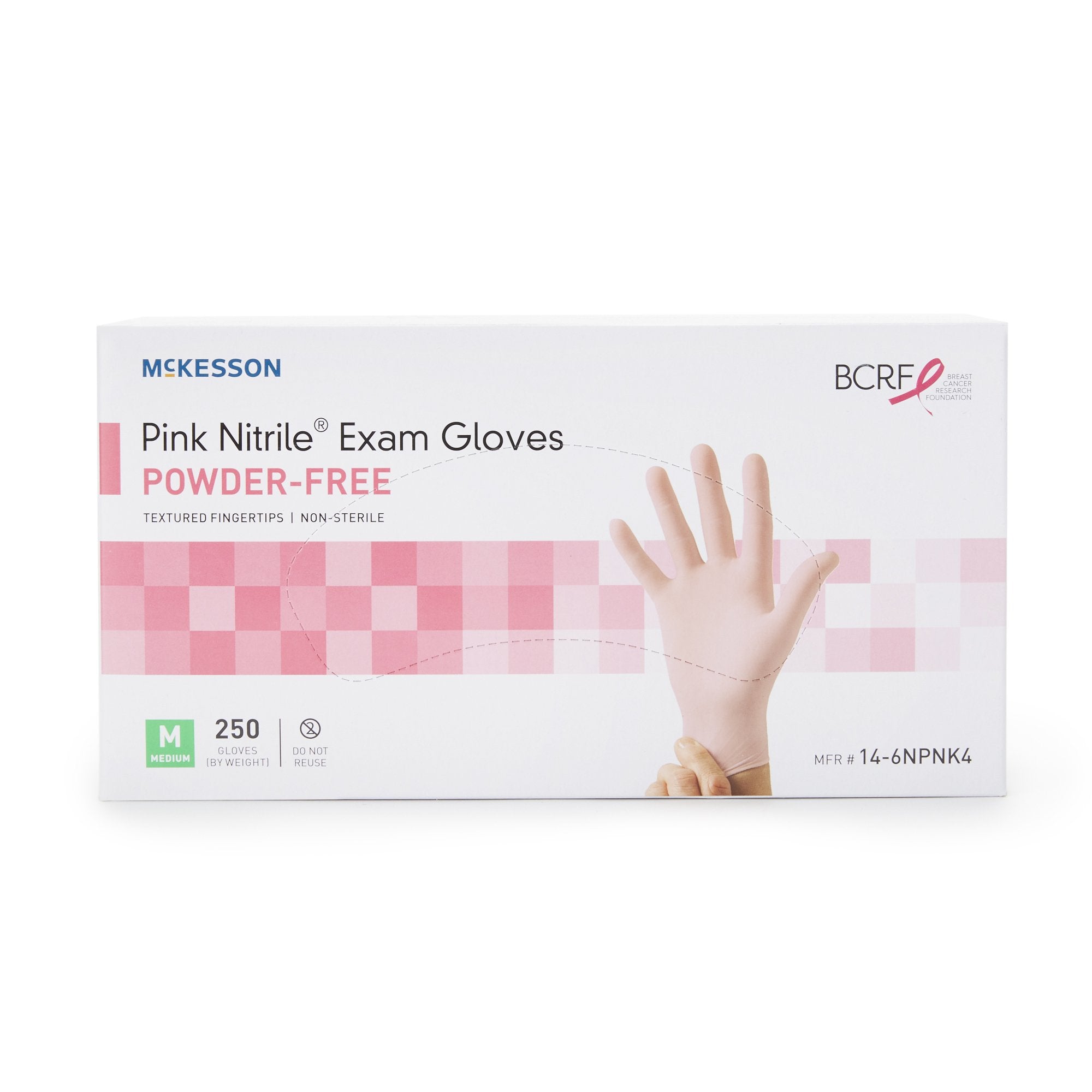 McKesson Pink Nitrile Exam Gloves Medium - Support Breast Cancer Research