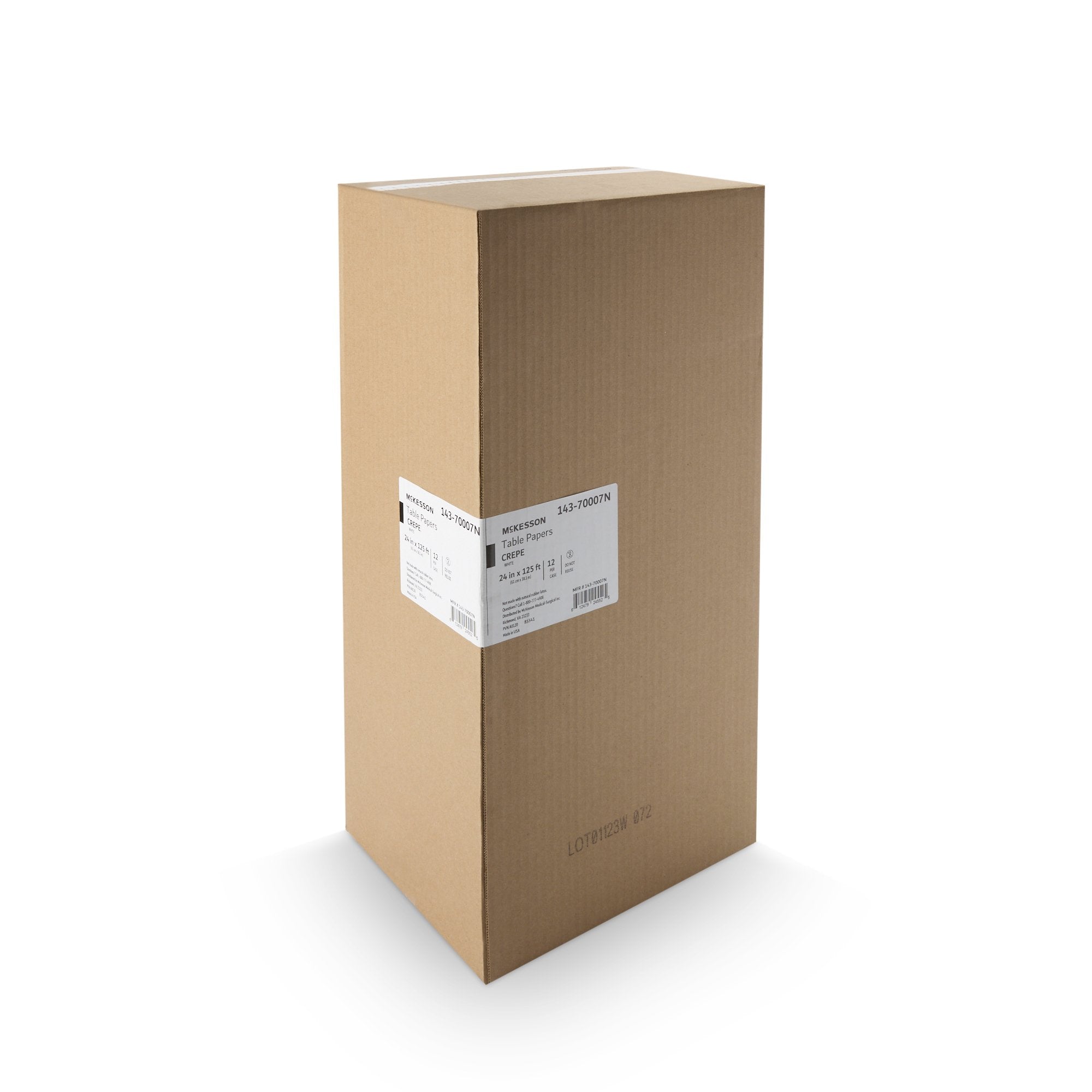 McKesson Crepe Table Paper, 24 Inch x 125 Foot, White (12 Units)