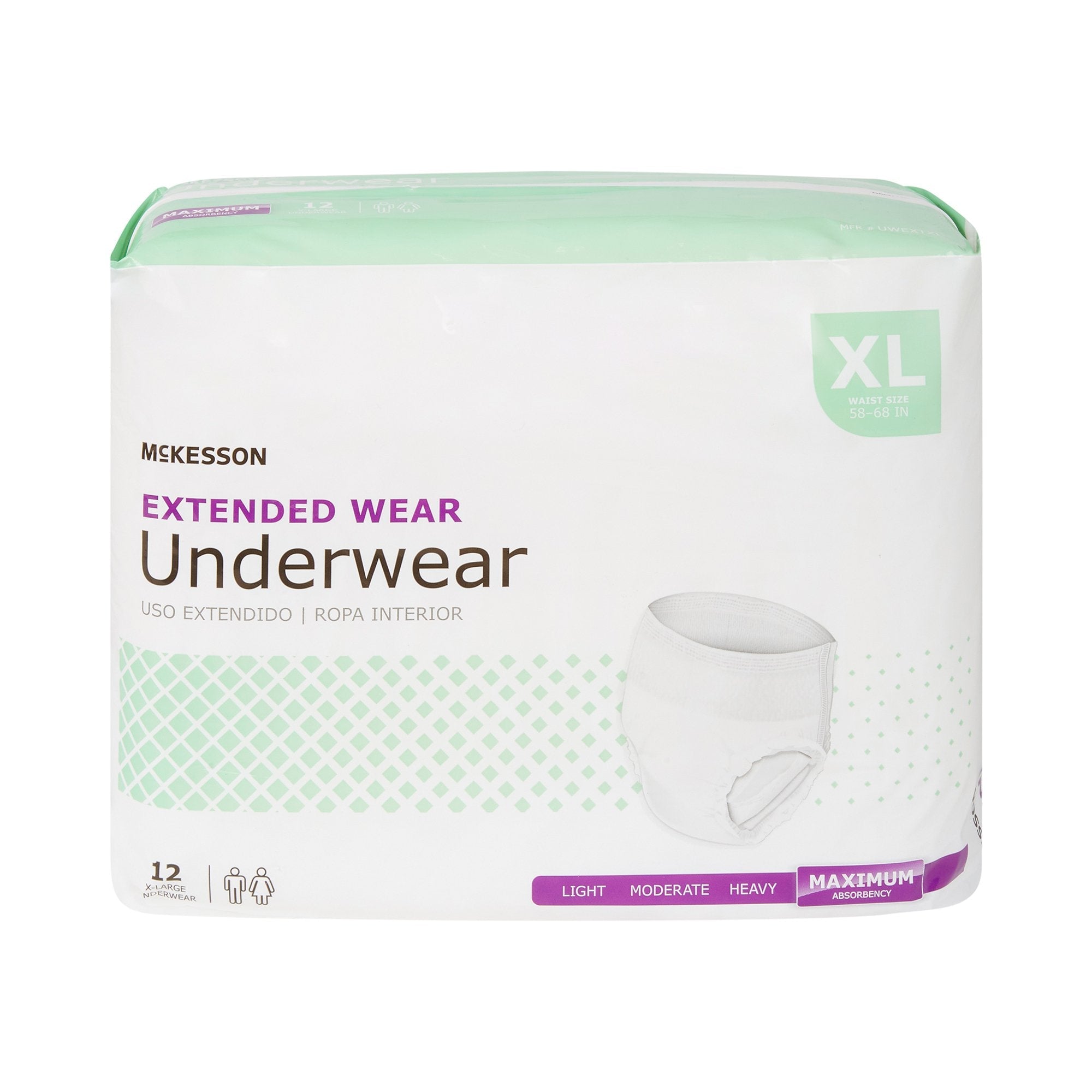 McKesson Extended Wear Maximum Absorbent Underwear, Extra Large (12 Units)