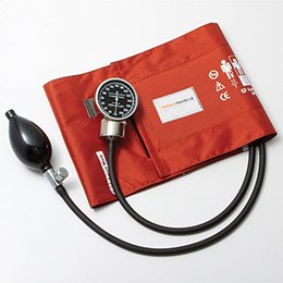 McKesson Deluxe Aneroid Sphygmomanometer, Pocket Size Handheld, Large Adult Cuff, Orange, Dual-Tube (1 Unit)