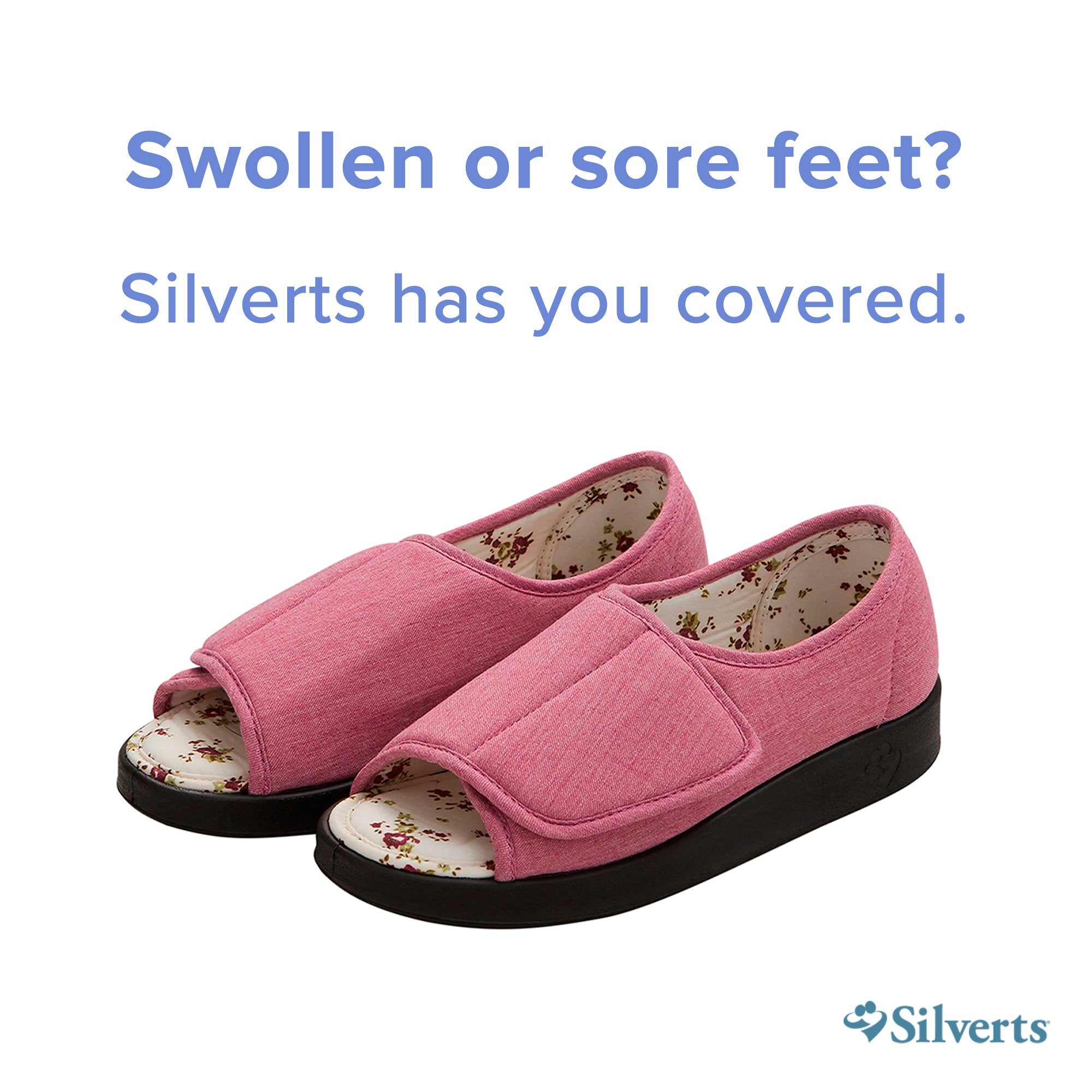 Silverts® Hook and Loop Closure Shoe, Size 6, Misty Rose (1 Unit)