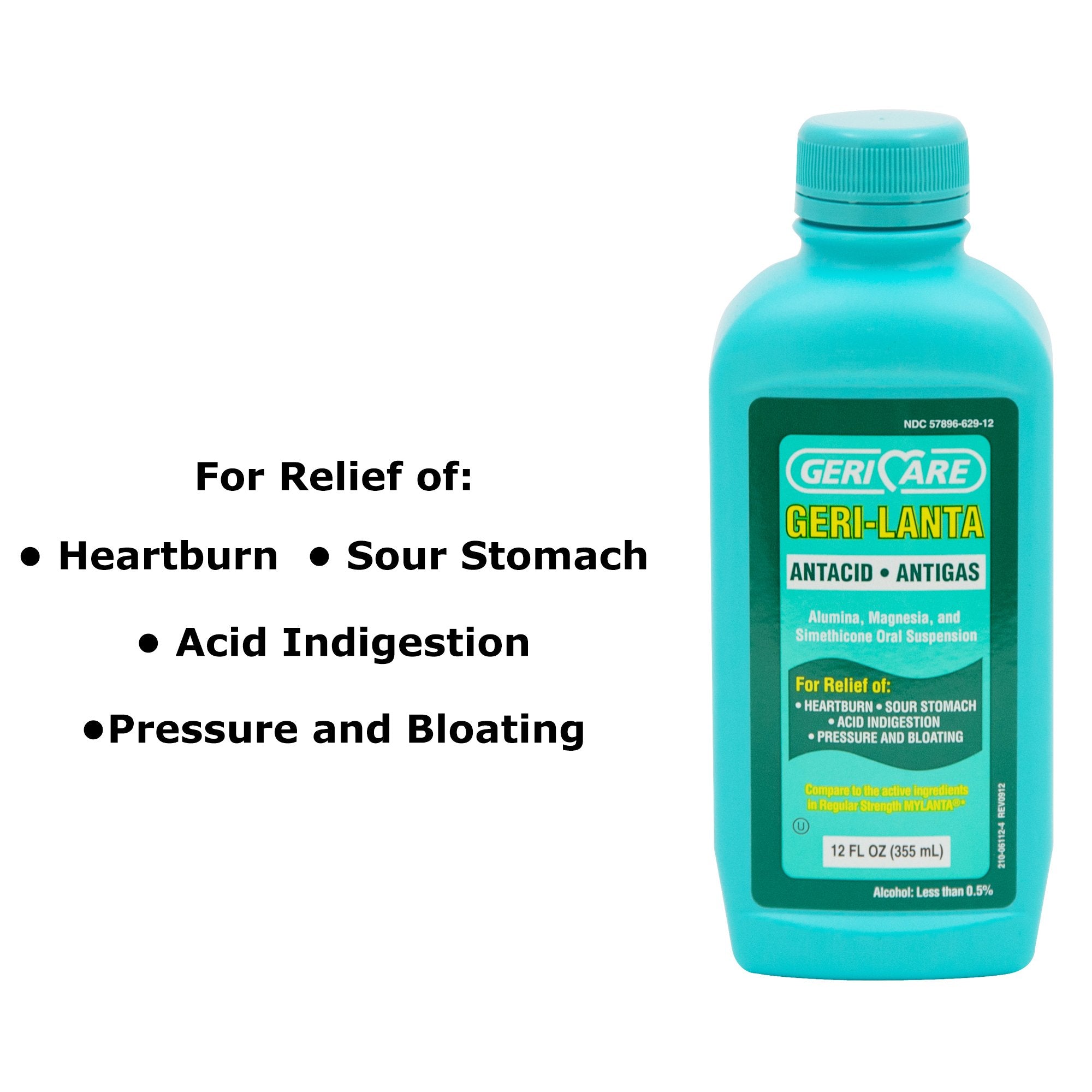 Geri-Care® Geri-Lanta Antacid Liquid Relief for Gas and Heartburn (12 Units)