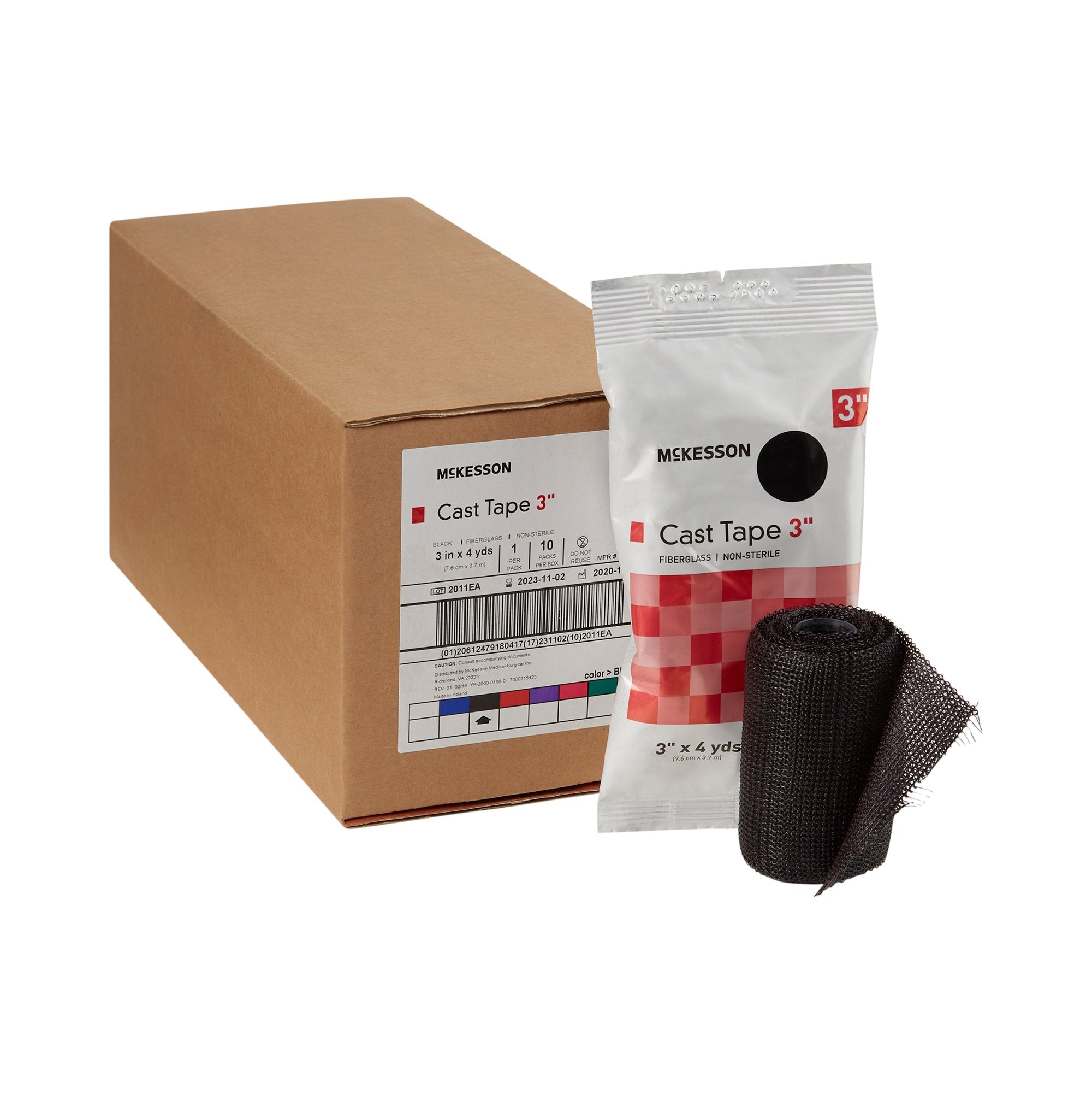 McKesson Black Cast Tape, 3 Inch x 4 Yard (10 Units)