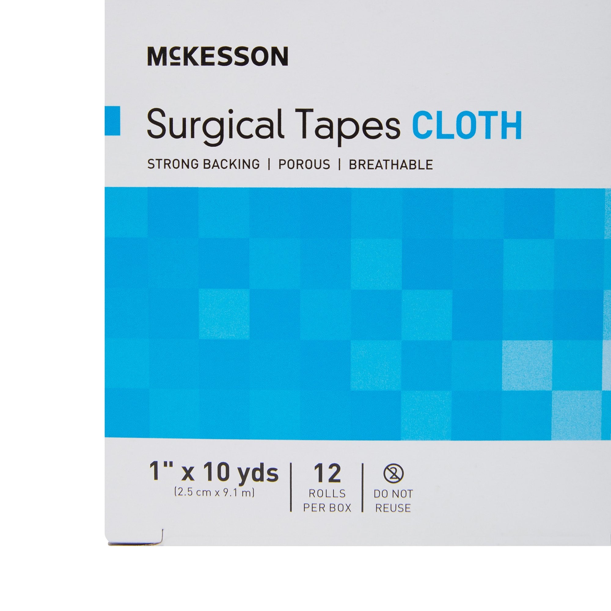 McKesson Silk-Like Cloth Medical Tape, 1"x10yd, Hypoallergenic, White - 12 Pack
