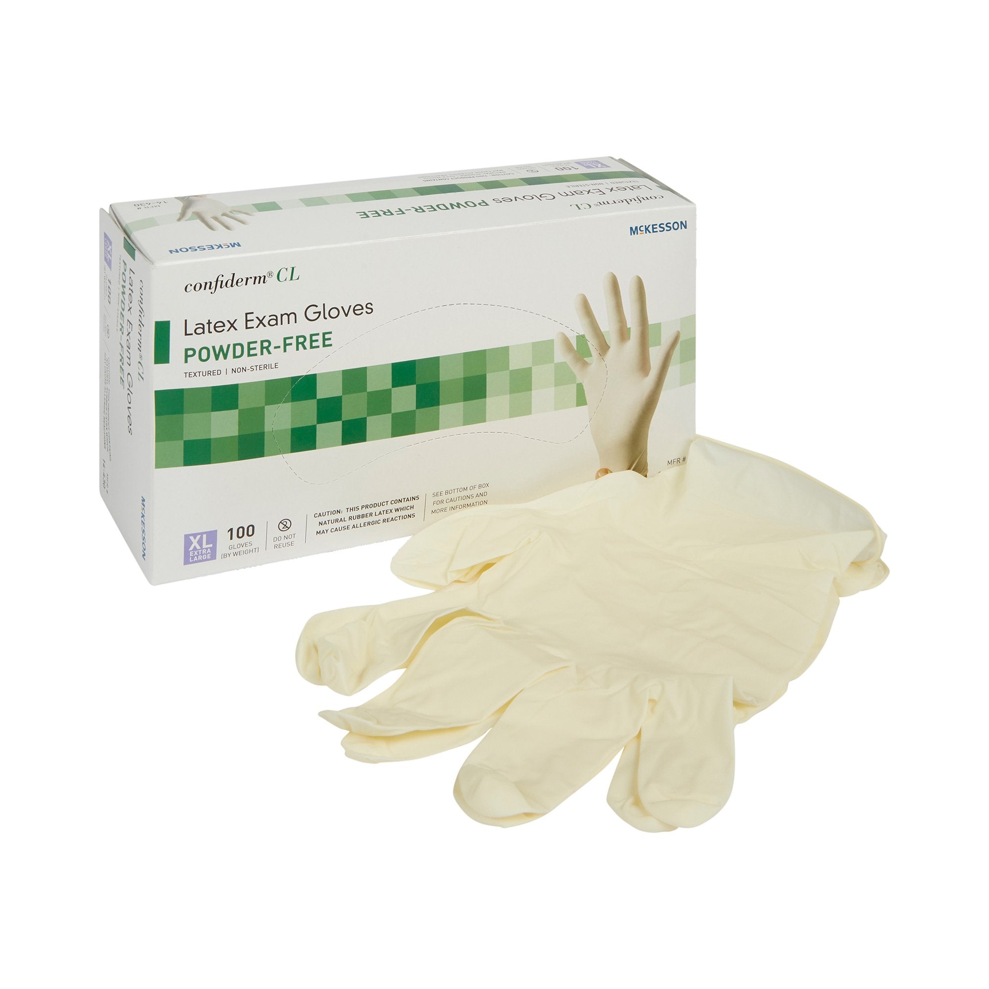 McKesson Confiderm® Latex Exam Glove, Extra Large, Ivory (100 Units)