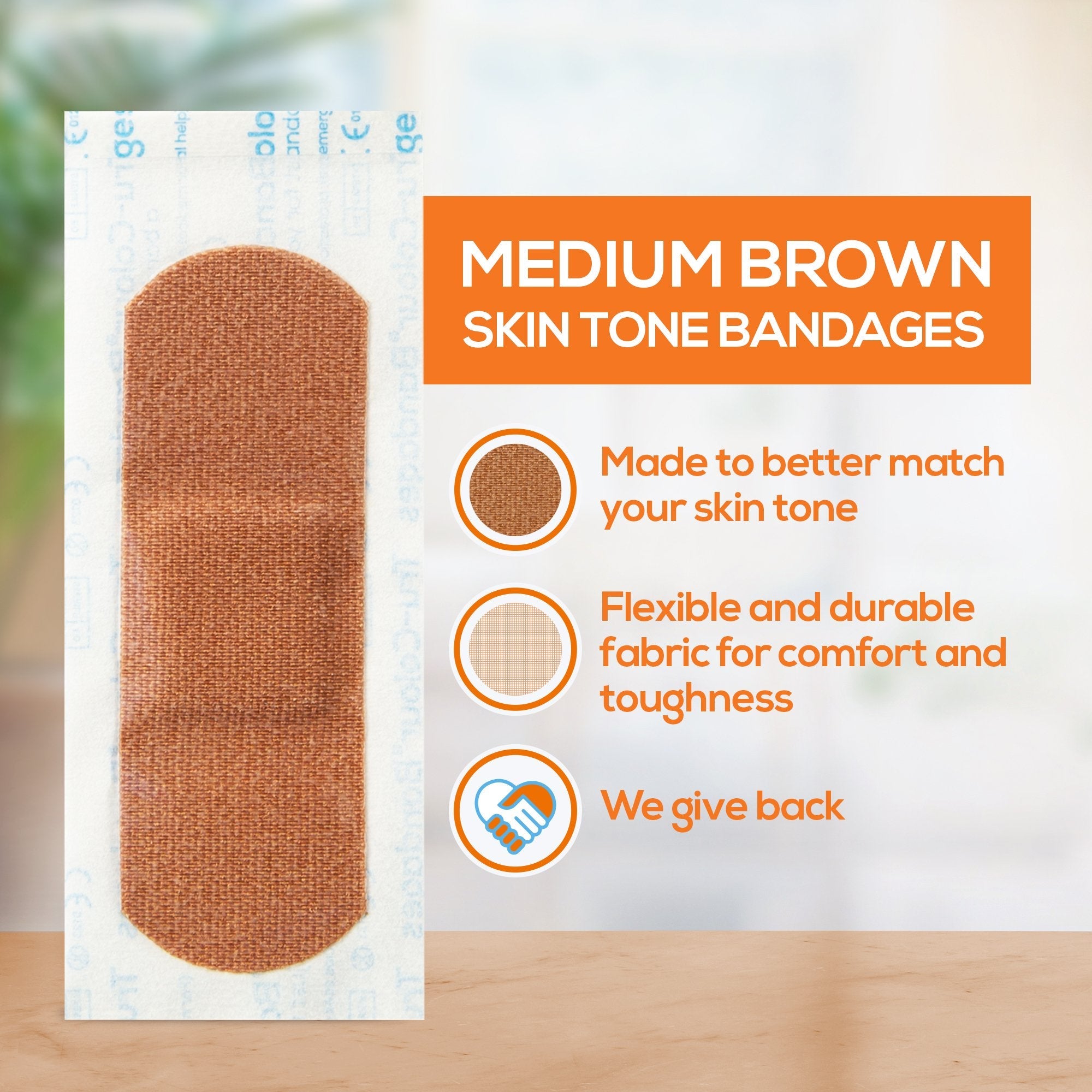 TruColour® Brown Adhesive Strip, 1 x 3 Inch (30 Units)