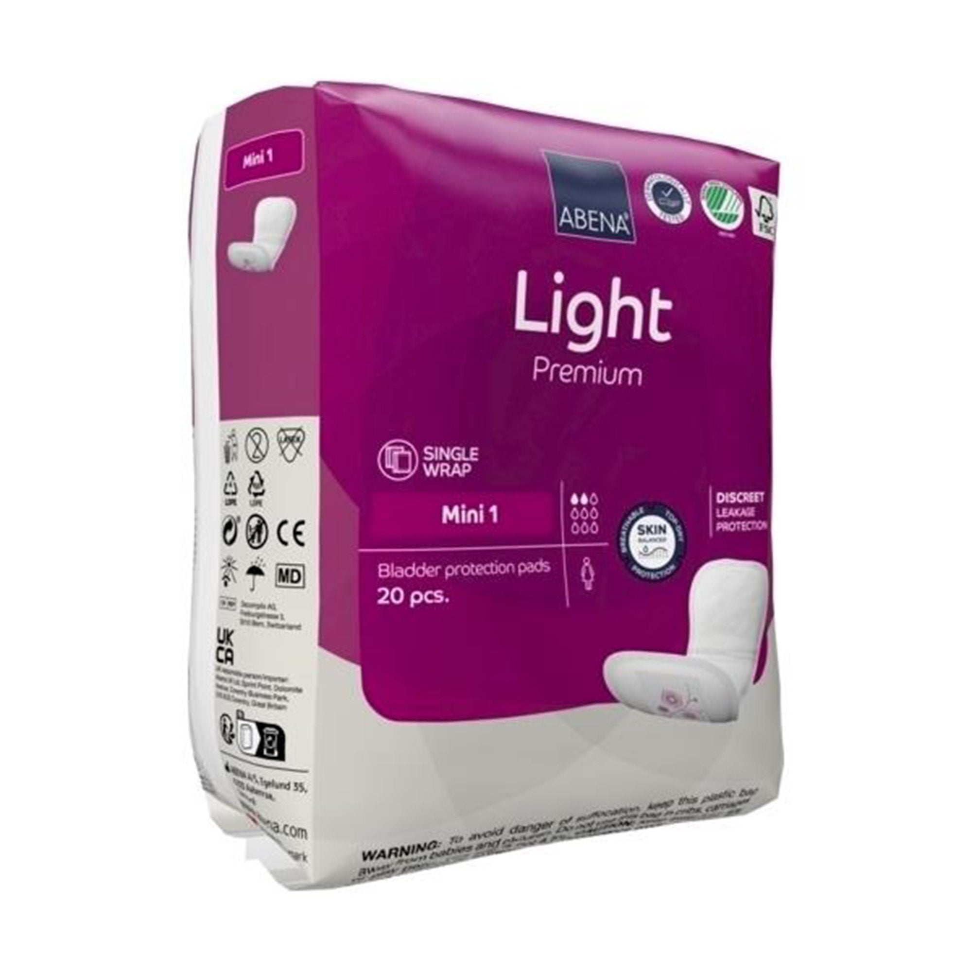 Abena® Light Premium Bladder Protection Pads, Mini 1 (20 Units)