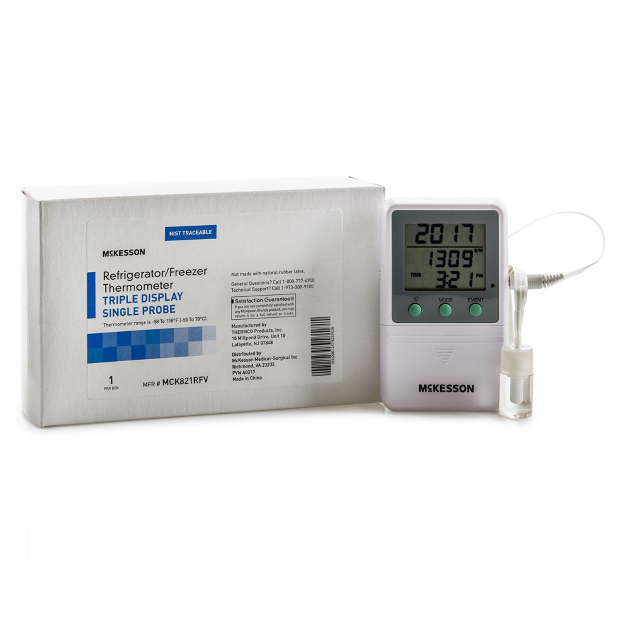 McKesson Refrigerator / Freezer Thermometer, Digital Display, -58° to +158°F Range (1 Unit)