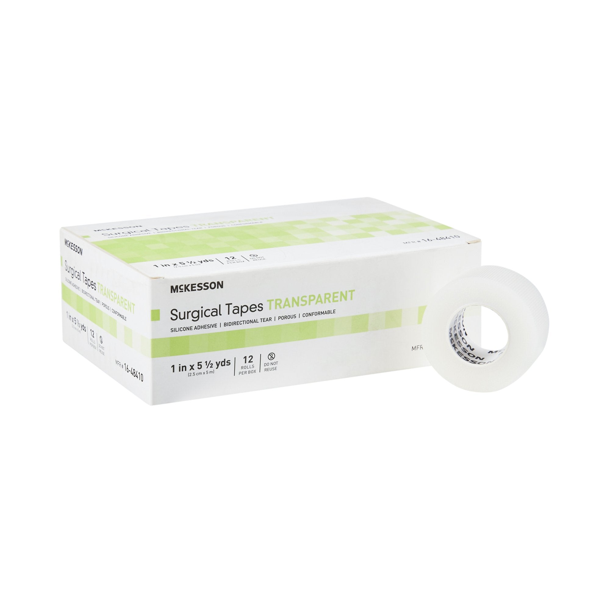 McKesson Silicone Medical Tape, 1 Inch x 5-1/2 Yard, Transparent (12 Units)