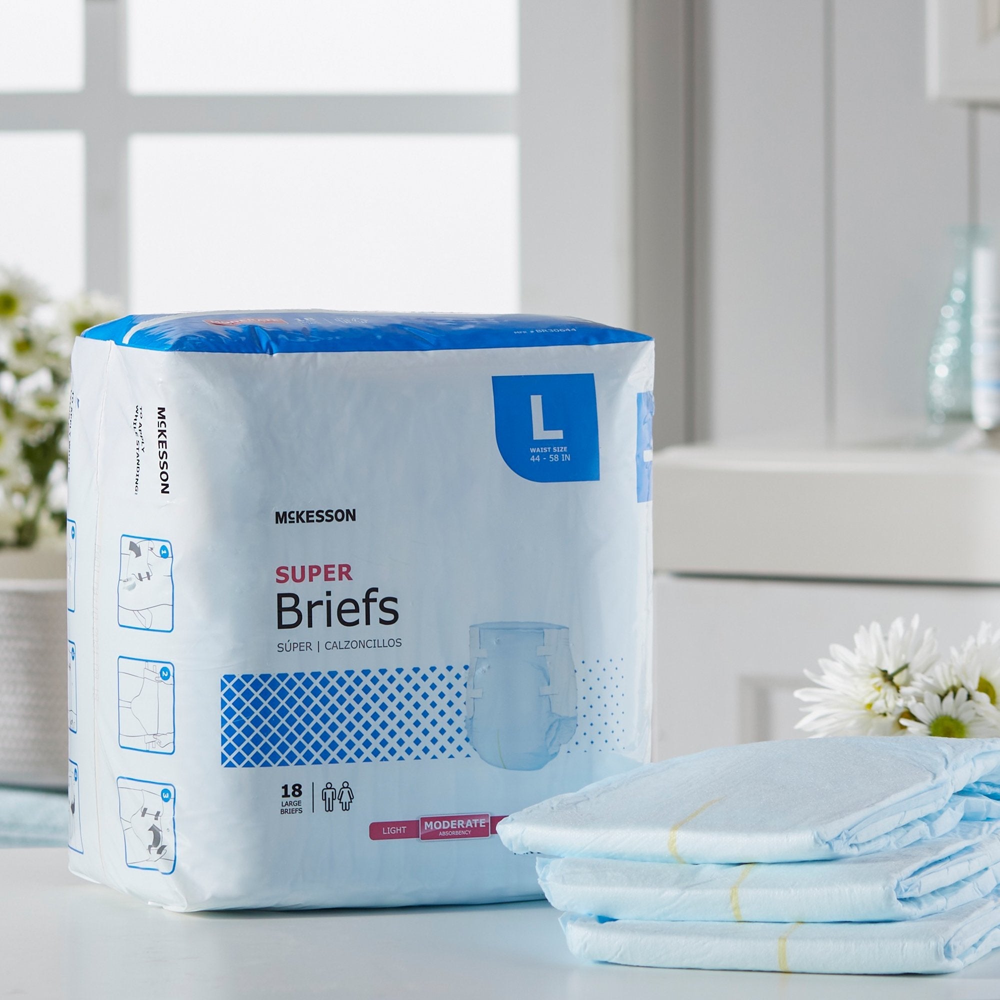 McKesson Super Moderate Absorbency Incontinence Brief, Large (18 Units)