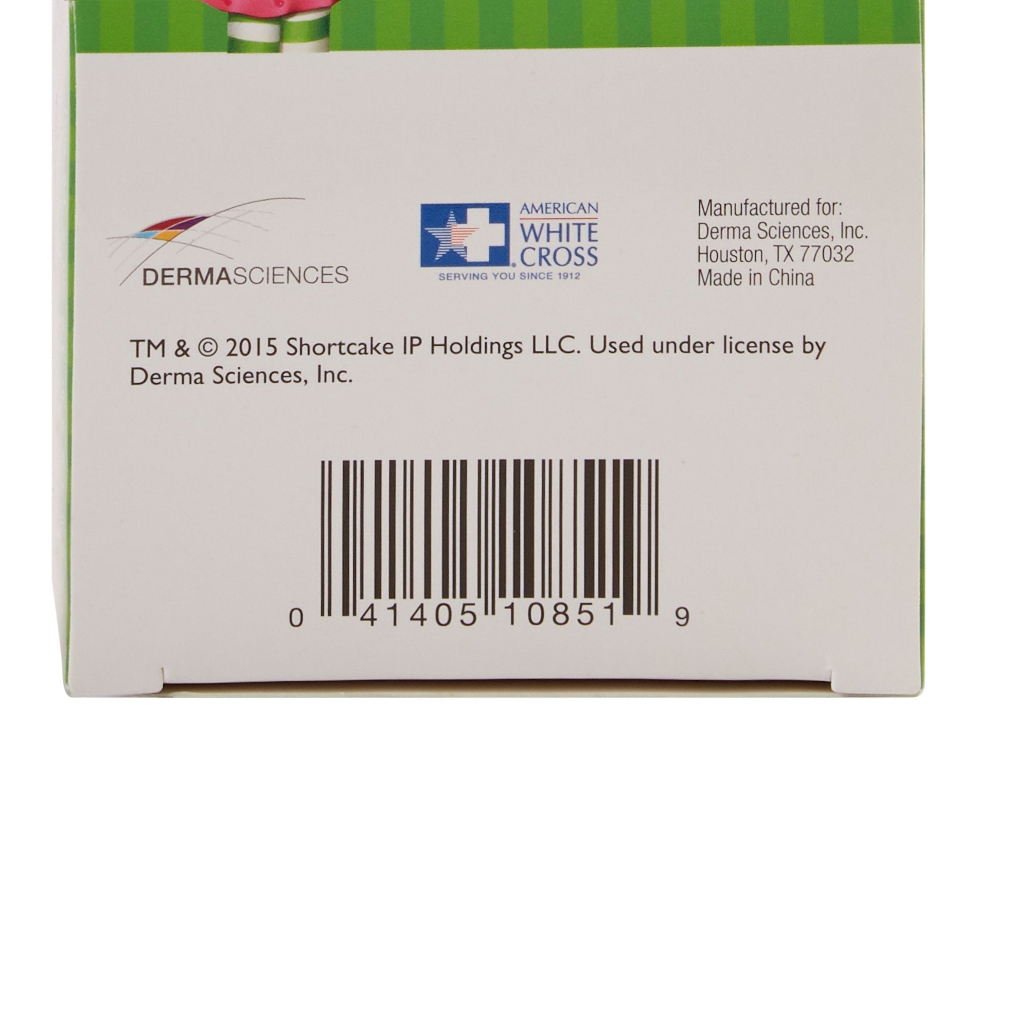 American® White Cross Stat Strip® Strawberry Shortcake Design Adhesive Strip, ¾ x 3 Inch (100 Units)