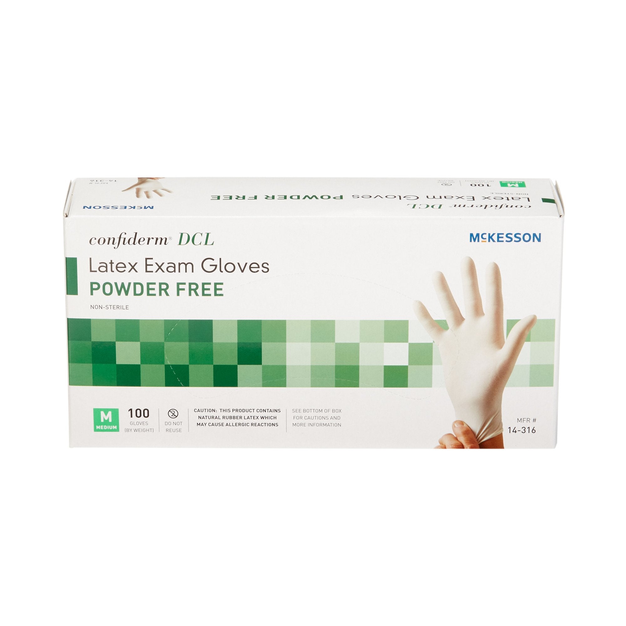 McKesson Confiderm® Latex Exam Glove, Medium, Ivory (100 Units)