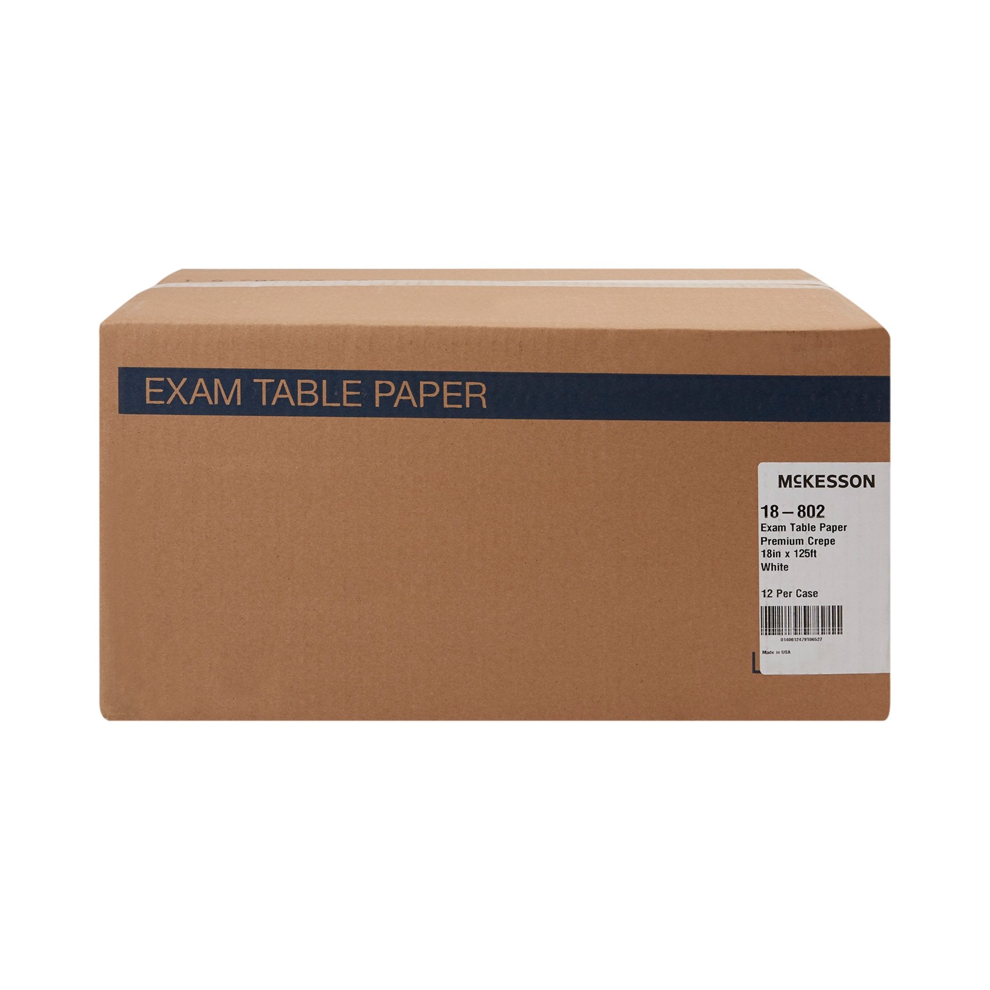 McKesson Crepe Table Paper, 18 Inch x 125 Foot, White (12 Units)