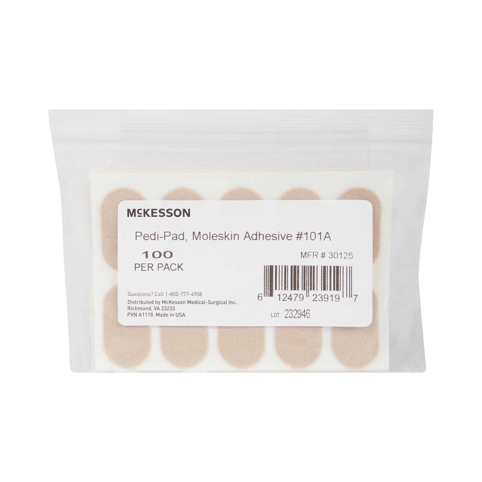 McKesson Pedi-Pad Beige Protective Pad, Size 101-A (100 Units)