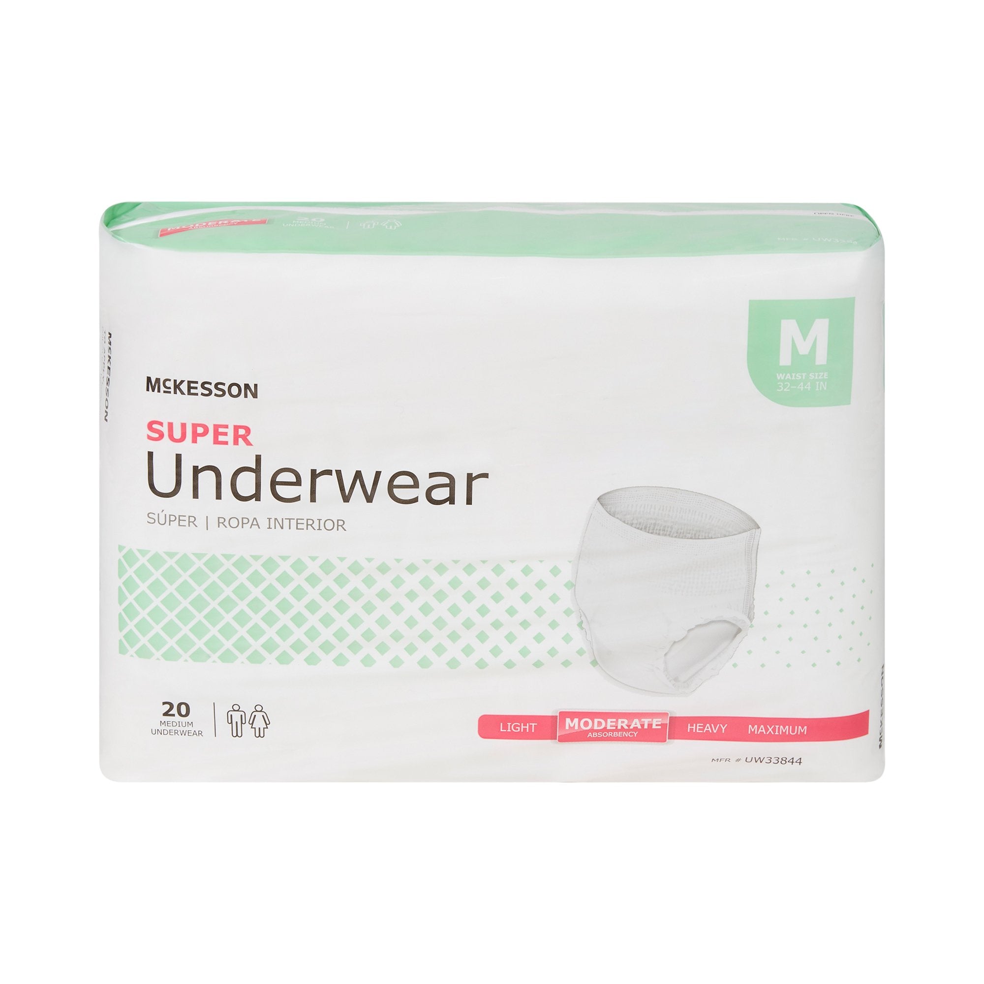 McKesson Medium Super Absorbent Adult Underwear, 20-Pack Comfort Fit