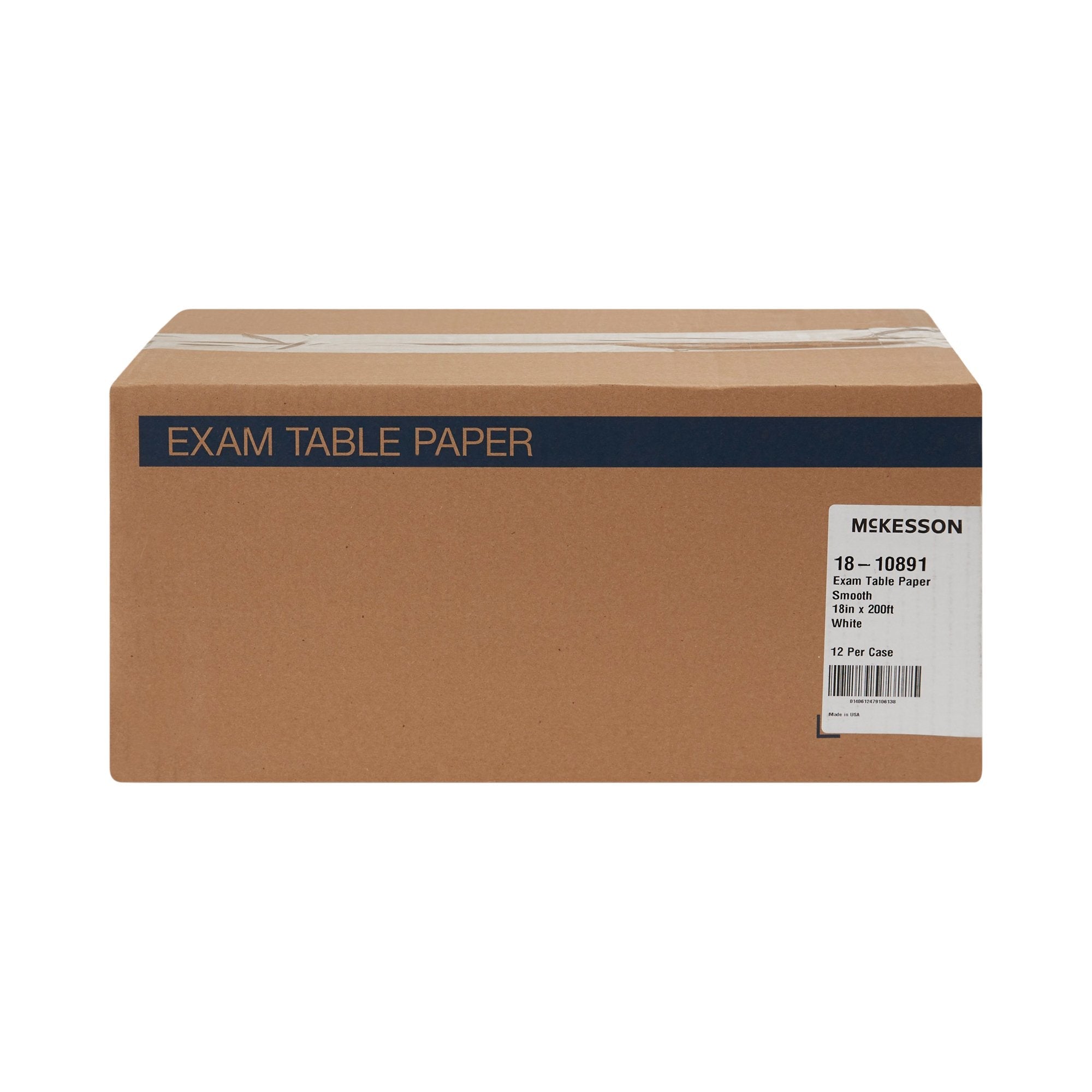 McKesson Smooth Table Paper, 18"x200' White, Medical Exam Roll (12 Pack)