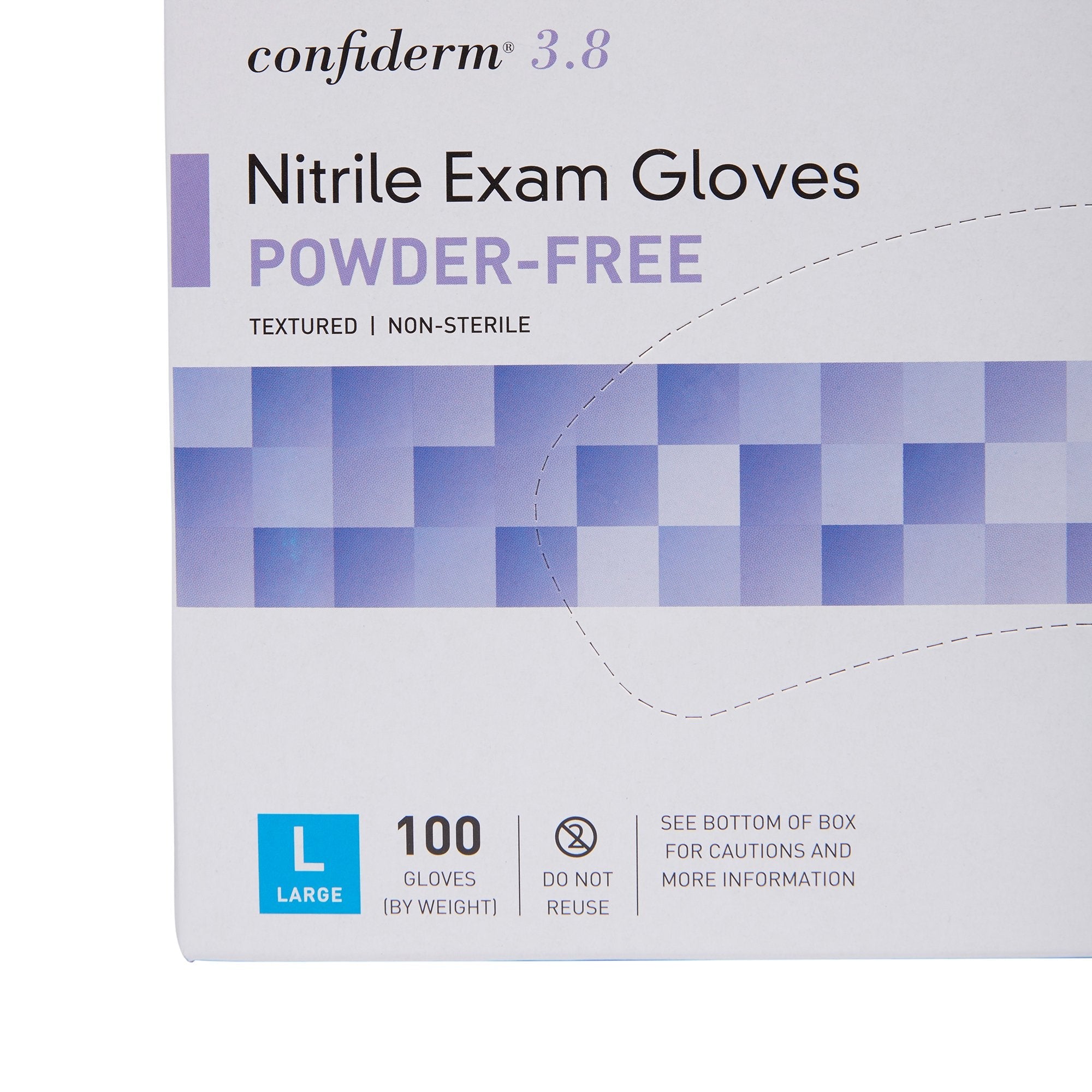 McKesson Confiderm 3.8 Nitrile Gloves, Large, Blue, NonSterile - 100 Pack