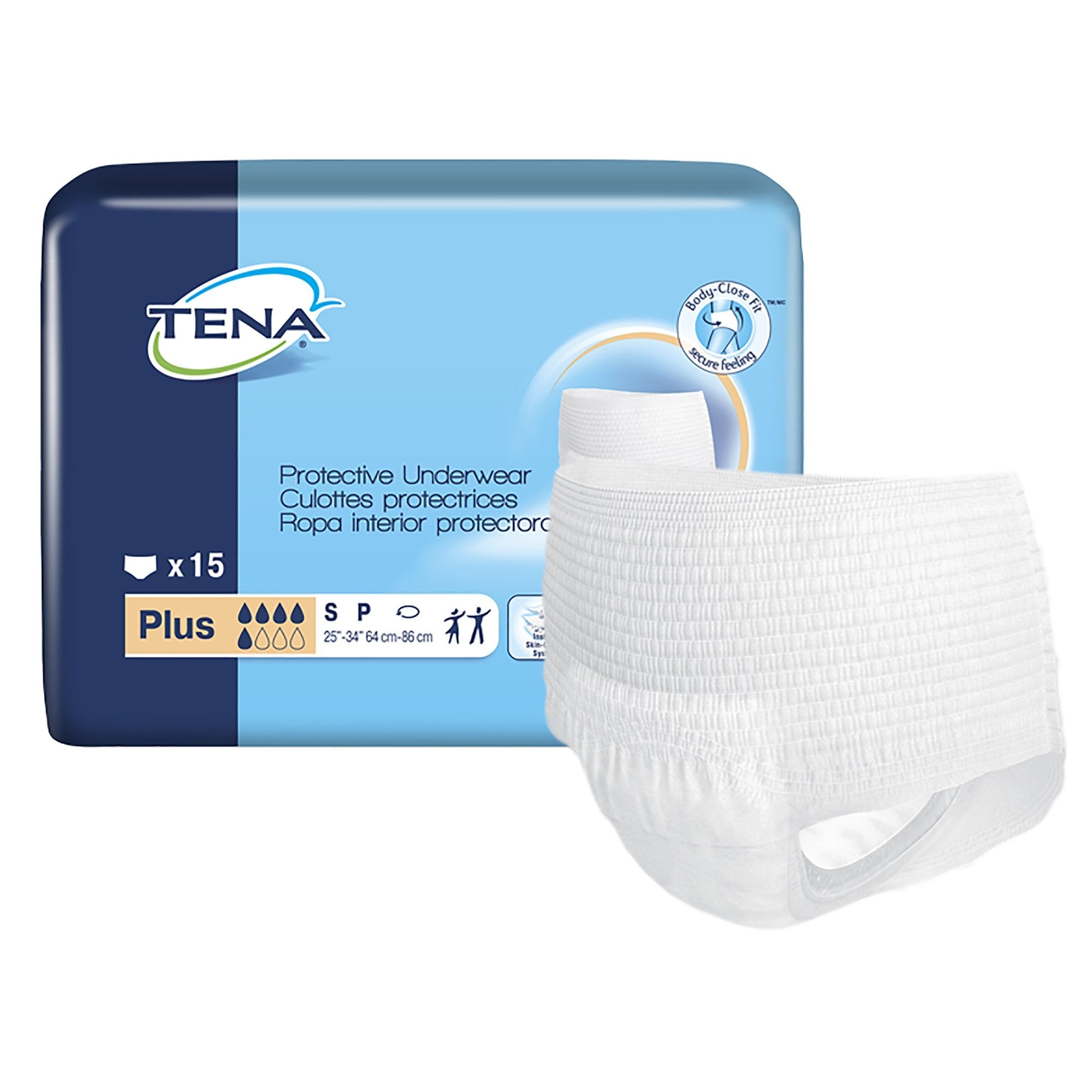 Tena® Plus Absorbent Underwear, Small (15 Units)