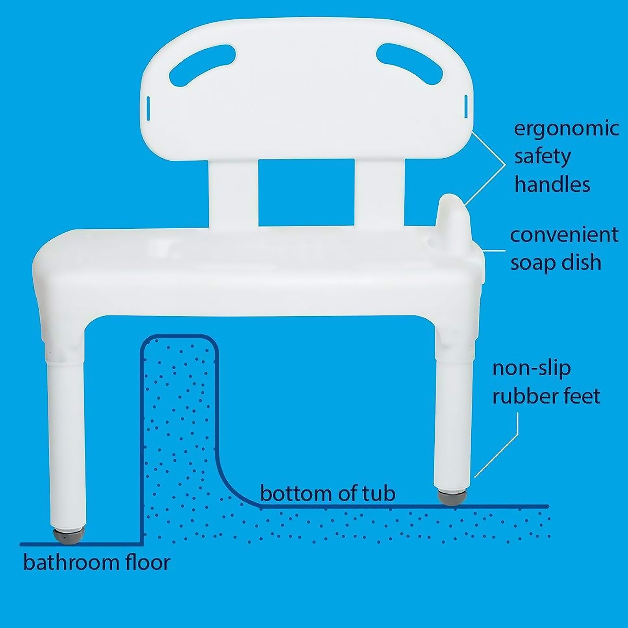 Carex® Bath Transfer Bench, 17½ to 22½ Seat Height (1 Unit)