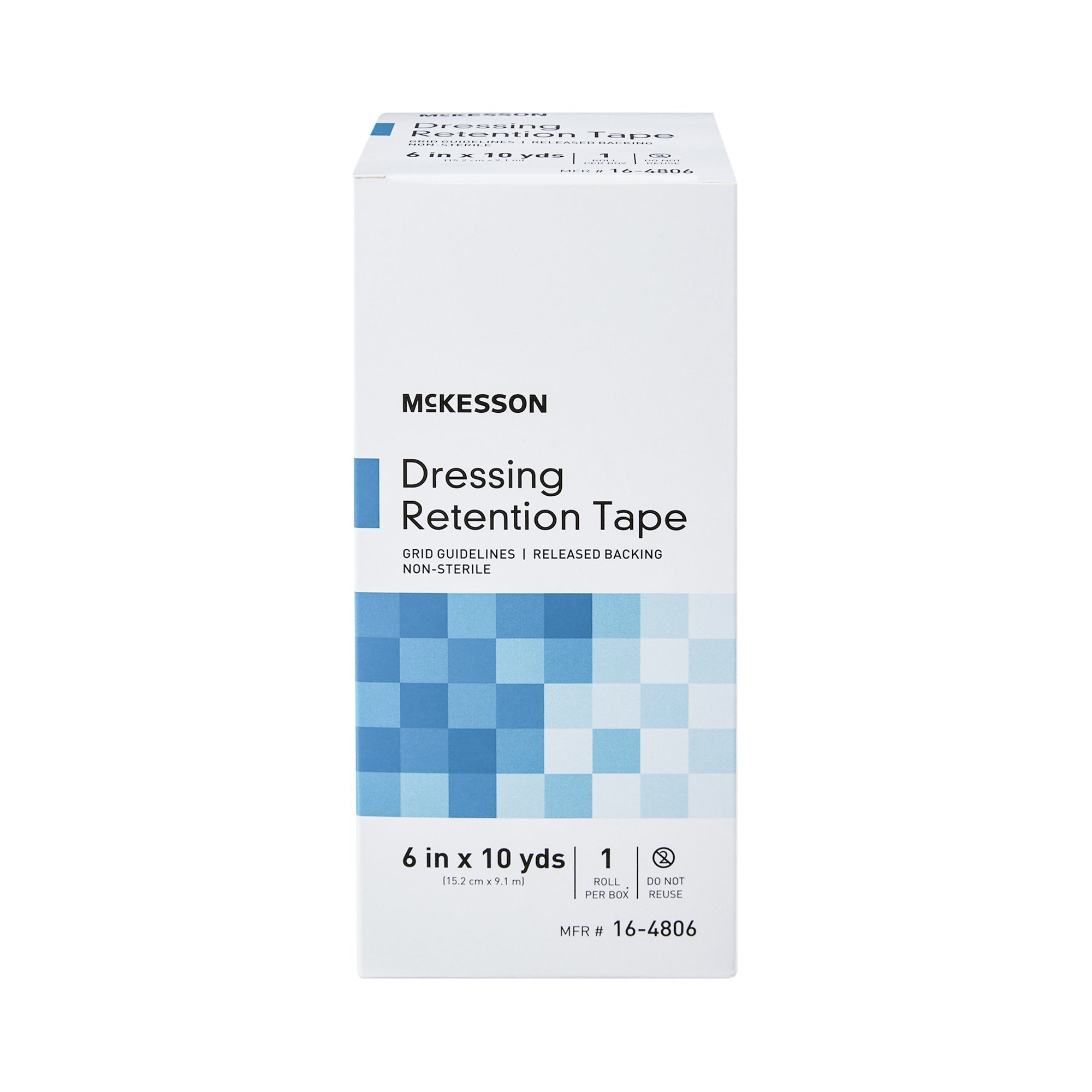 McKesson Nonwoven Fabric / Printed Release Paper Dressing Retention Tape, 6 Inch x 10 Yard, White (1 Unit)