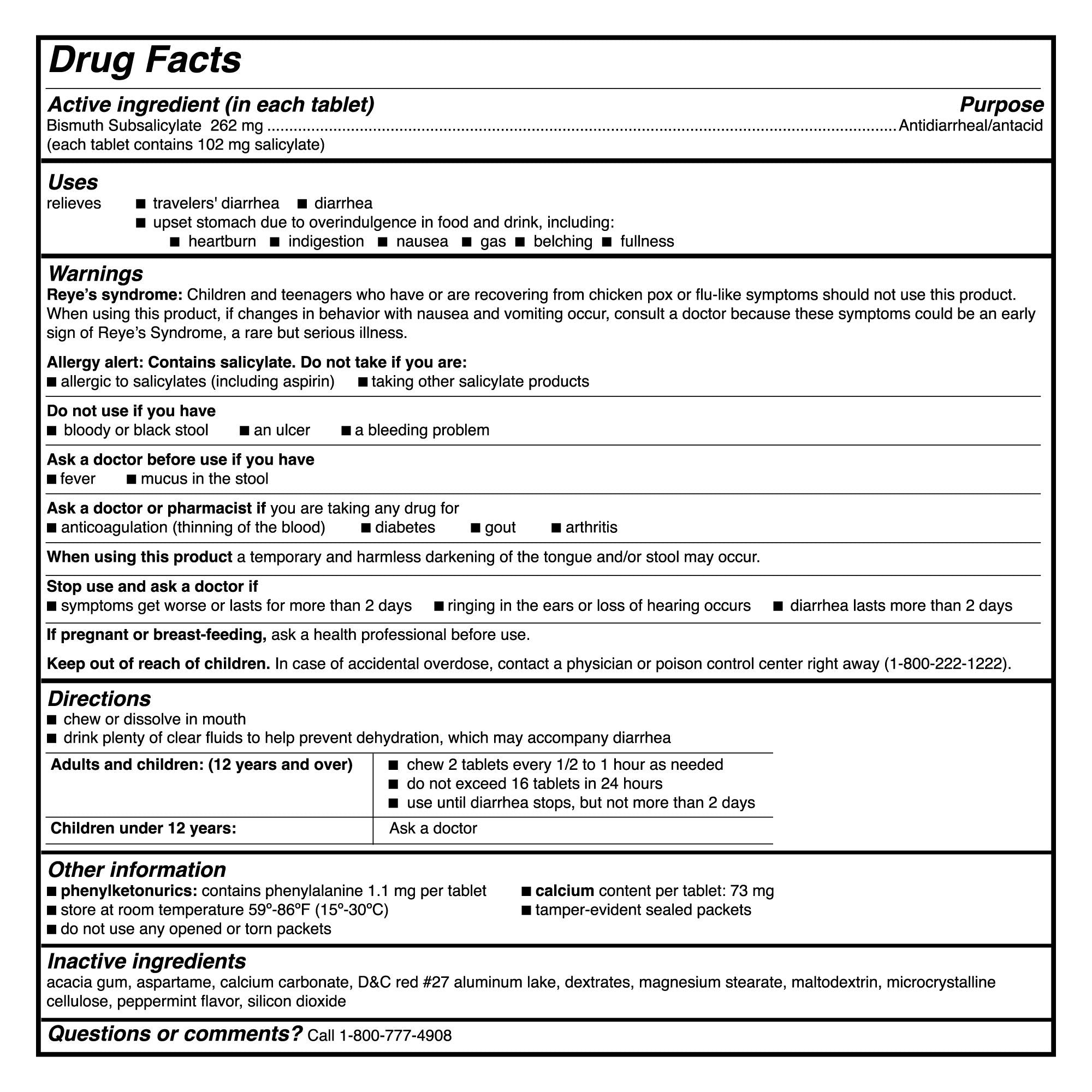McKesson Bismuth Subsalicylate Anti-Diarrheal (100 Units)