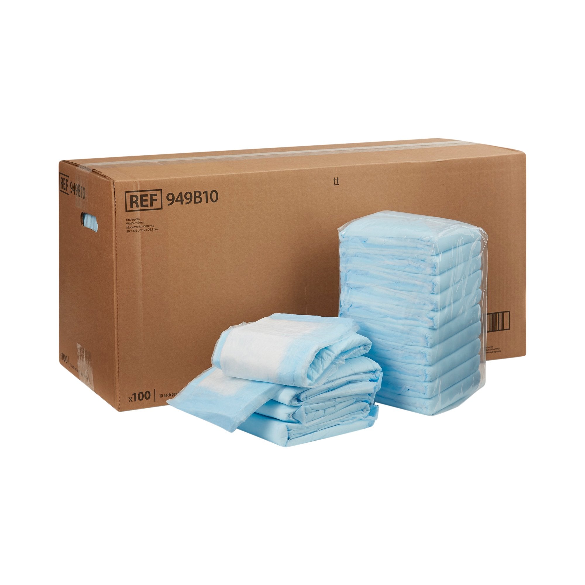 Simplicity Extra Underpad, Disposable, 30 X 30 Inch, Moderate Absorbency, Blue (1 Unit)