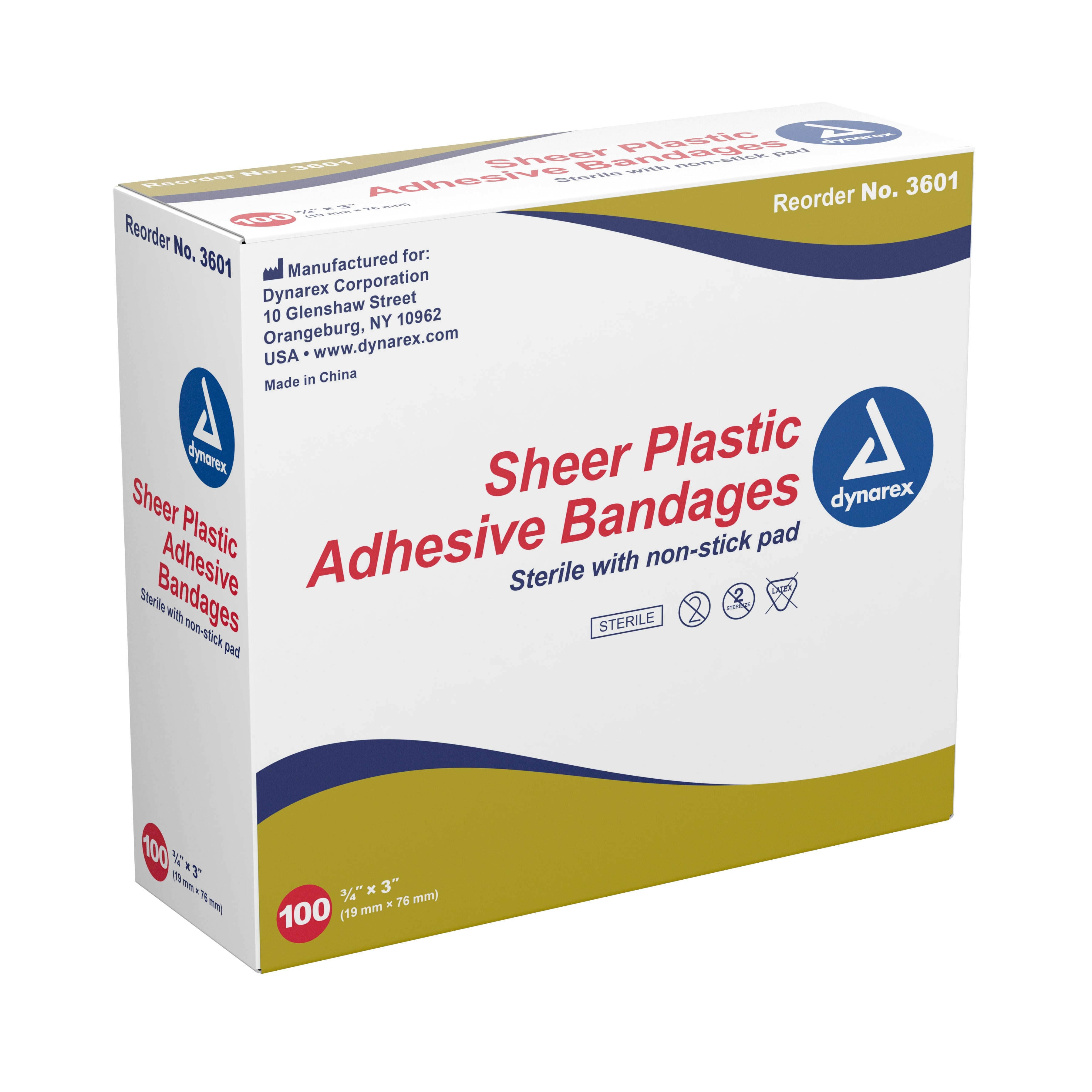 dynarex® Tan Sheer Adhesive Strip, ¾ x 3 Inch (1 Unit)