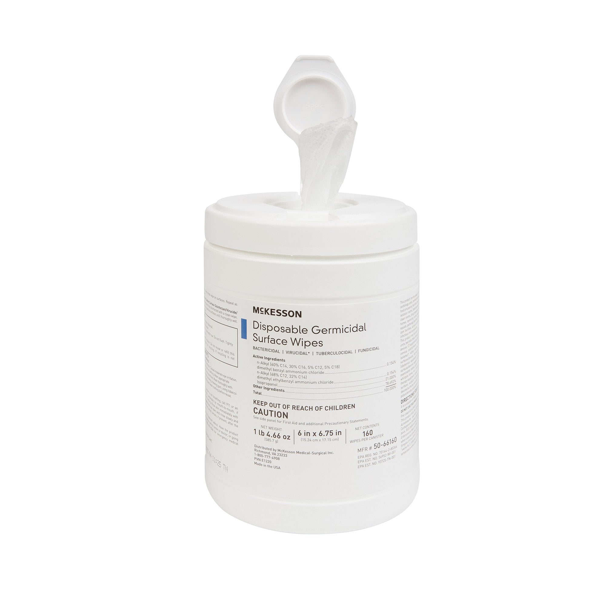 McKesson Disinfectant Wipes, 160 Ct Large Canister, Alcohol Scent