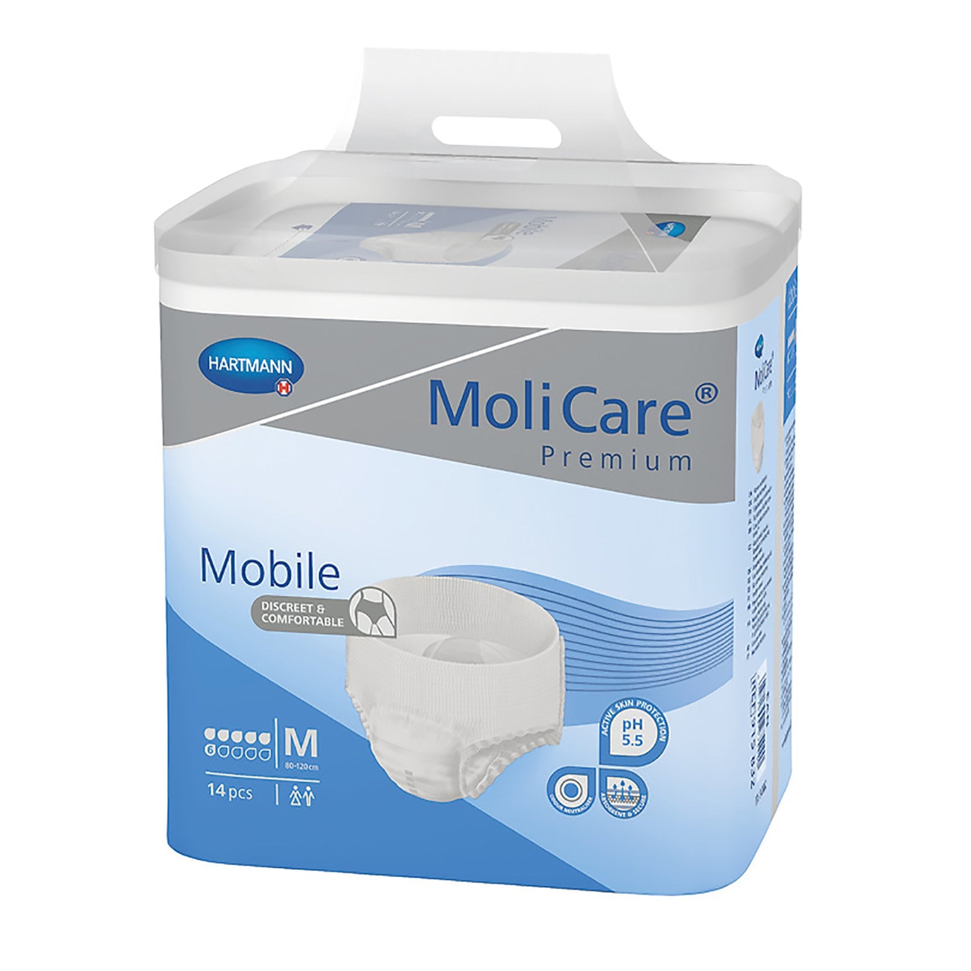 MoliCare® Premium Mobile 6D Absorbent Underwear, Medium (14 Units)