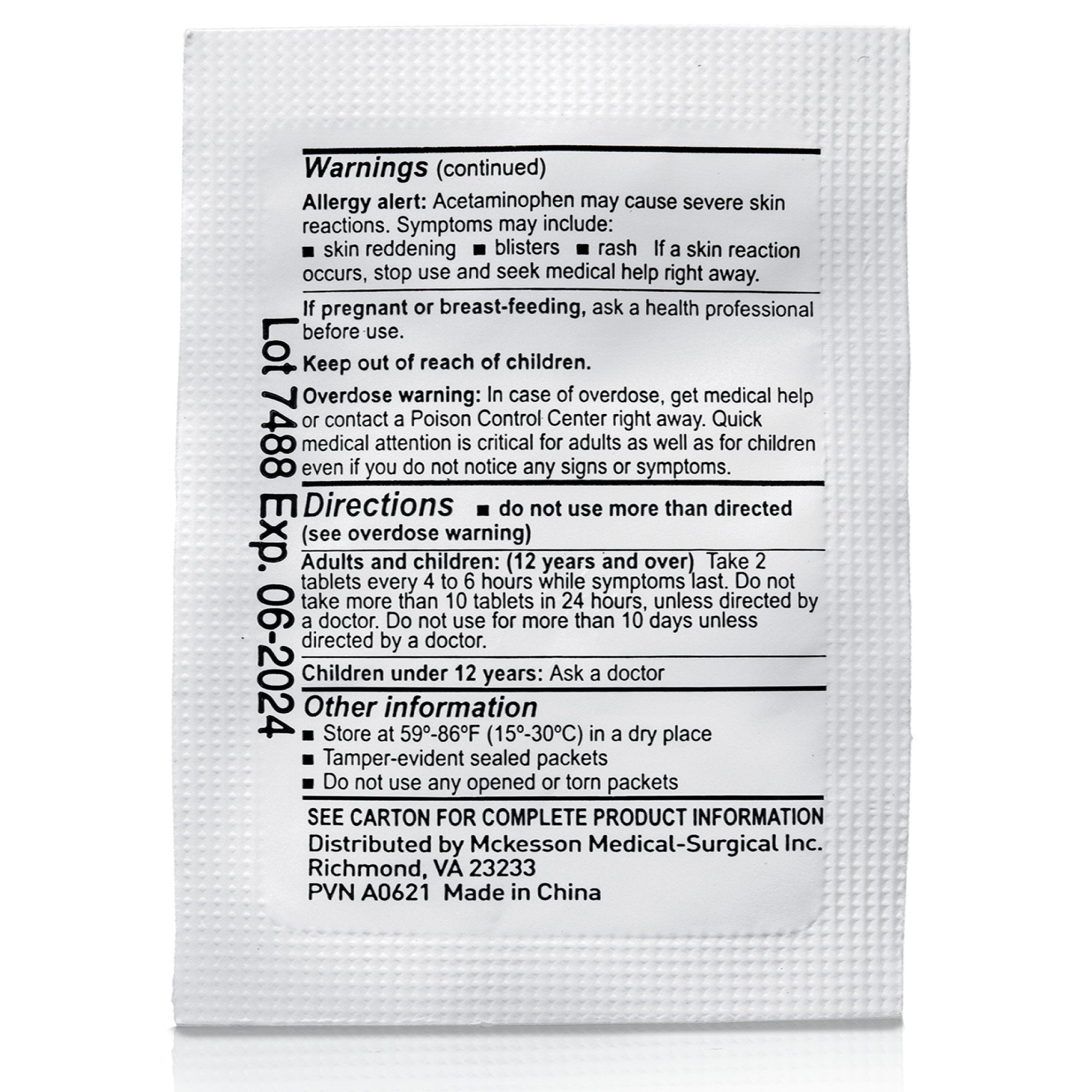 McKesson Acetaminophen Pain Relief (250 Units)