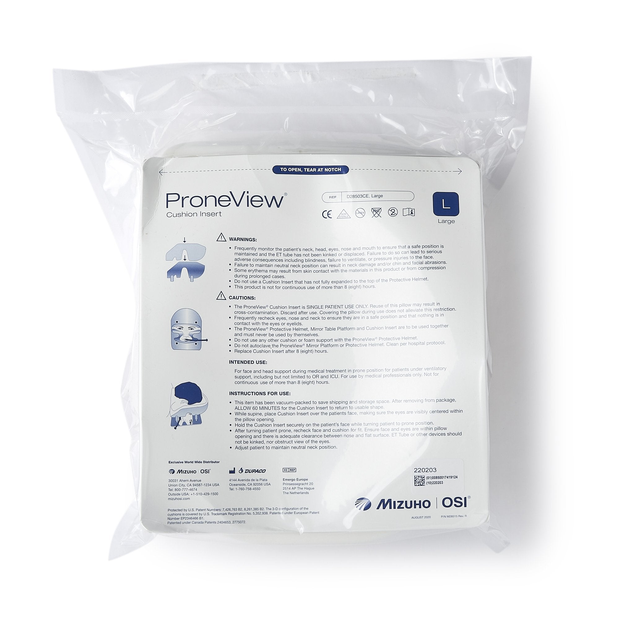 The ProneView® Protective Helmet Cushion Insert, Large (10 Units)