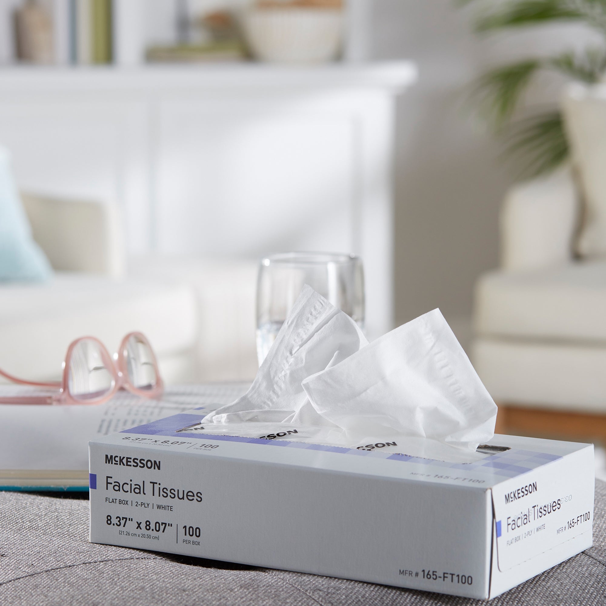 McKesson Facial Tissue 2-Ply White 8.37 x 8.07" - Bulk Pack of 100