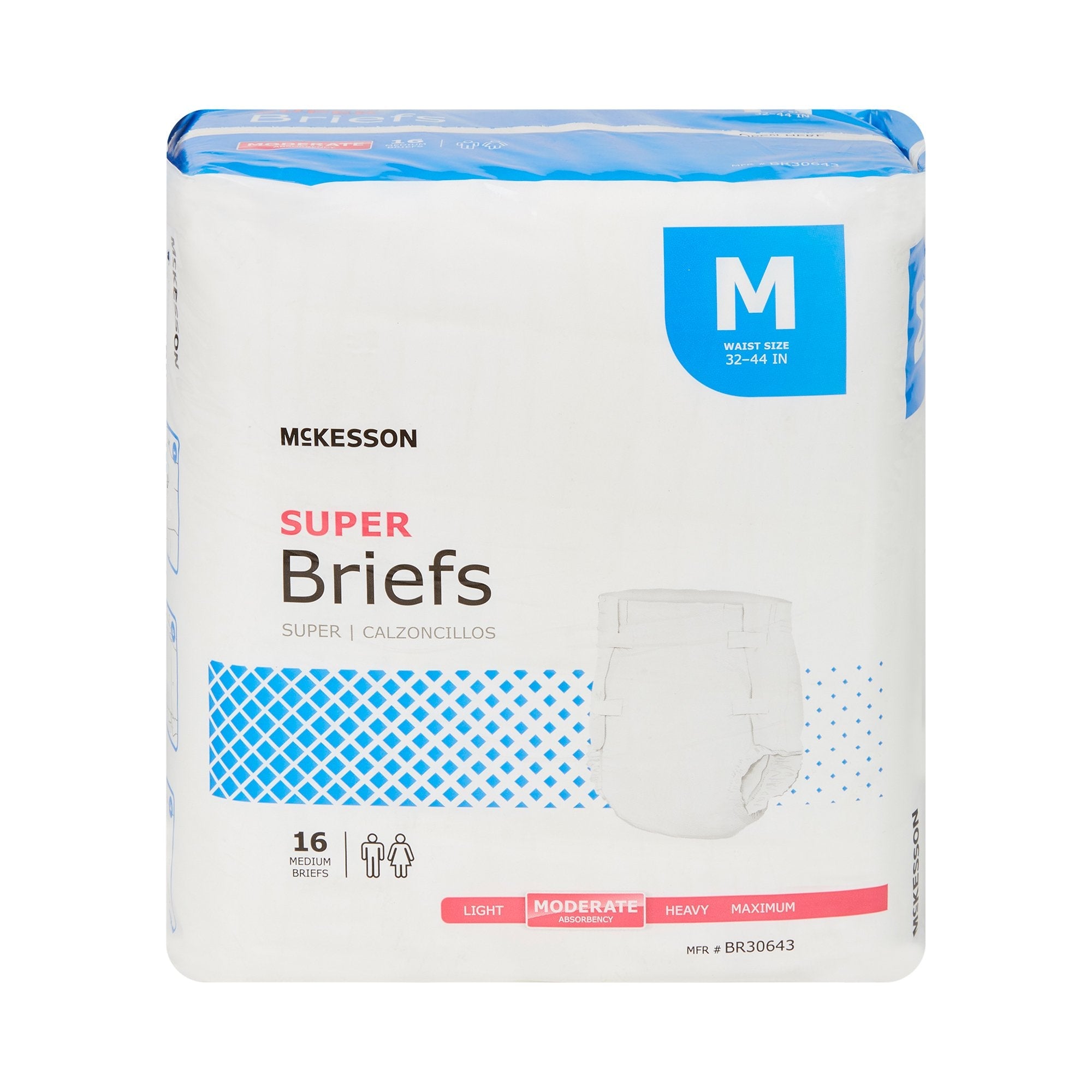McKesson Super Moderate Absorbency Incontinence Brief, Medium (16 Units)